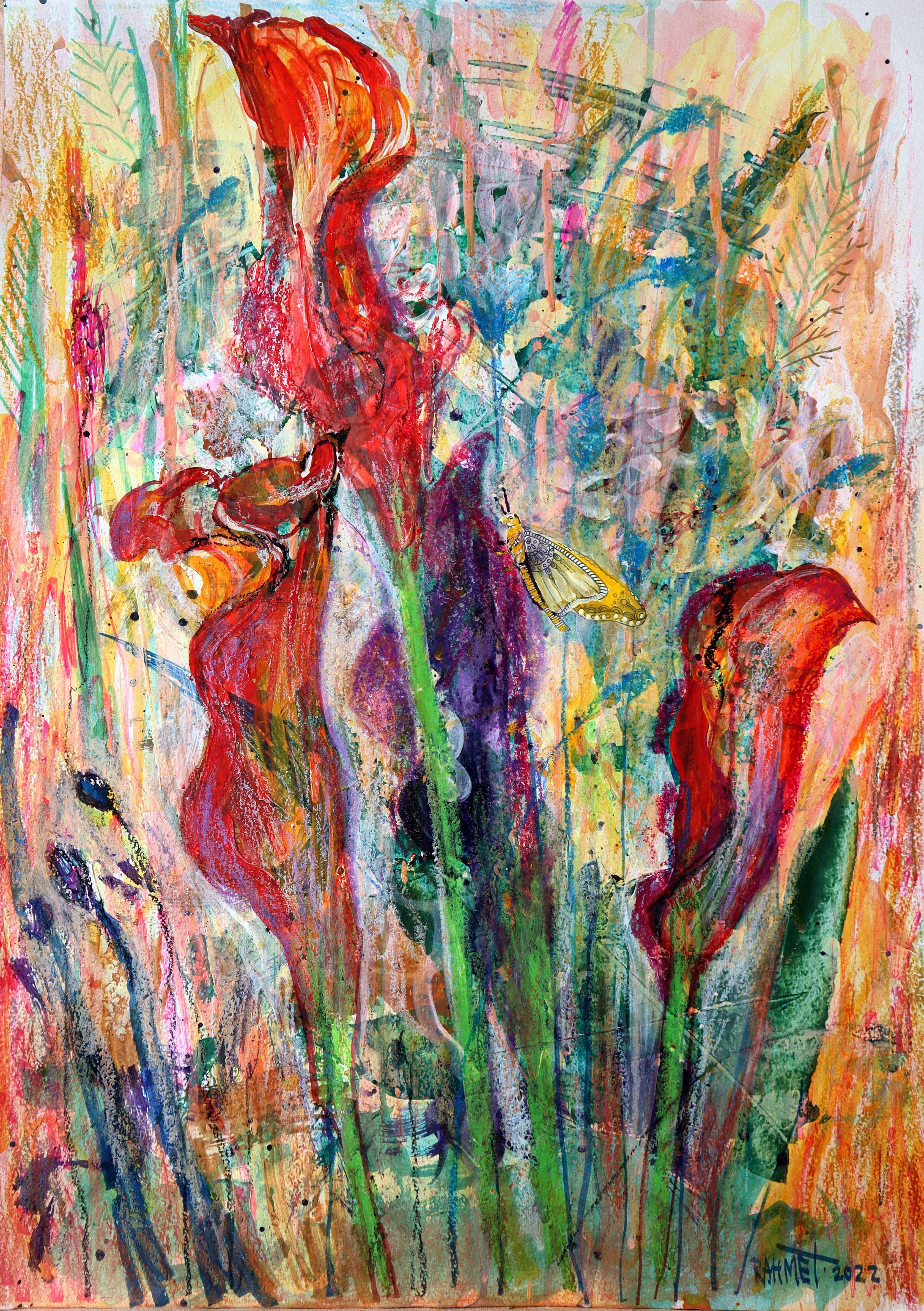 RAKHMET REDZHEPOV (RAMZI) Abstract Painting - Fantasy with Flowers 59