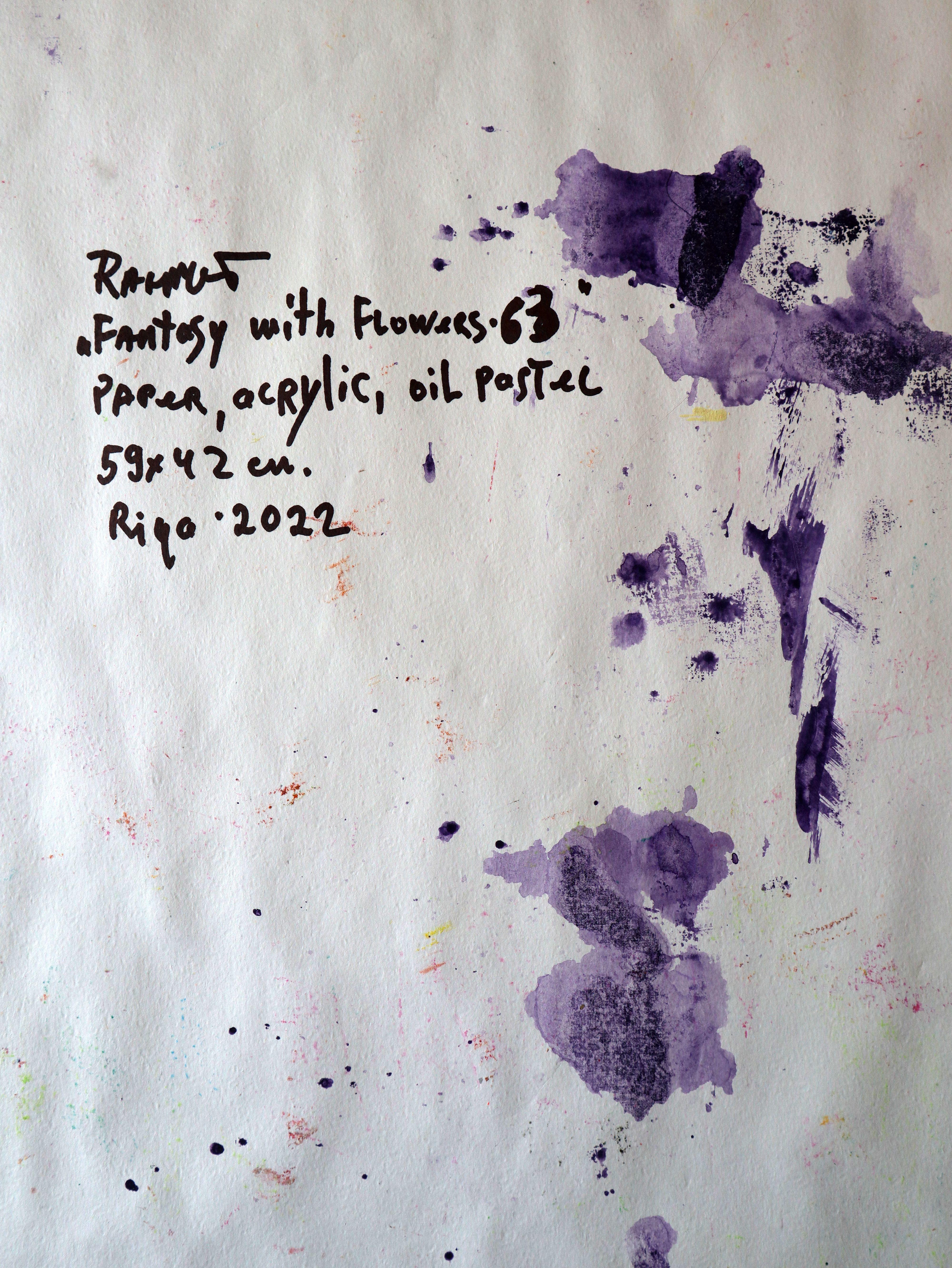 Fantasy with Flowers 63 - Expressionist Painting by RAKHMET REDZHEPOV (RAMZI)