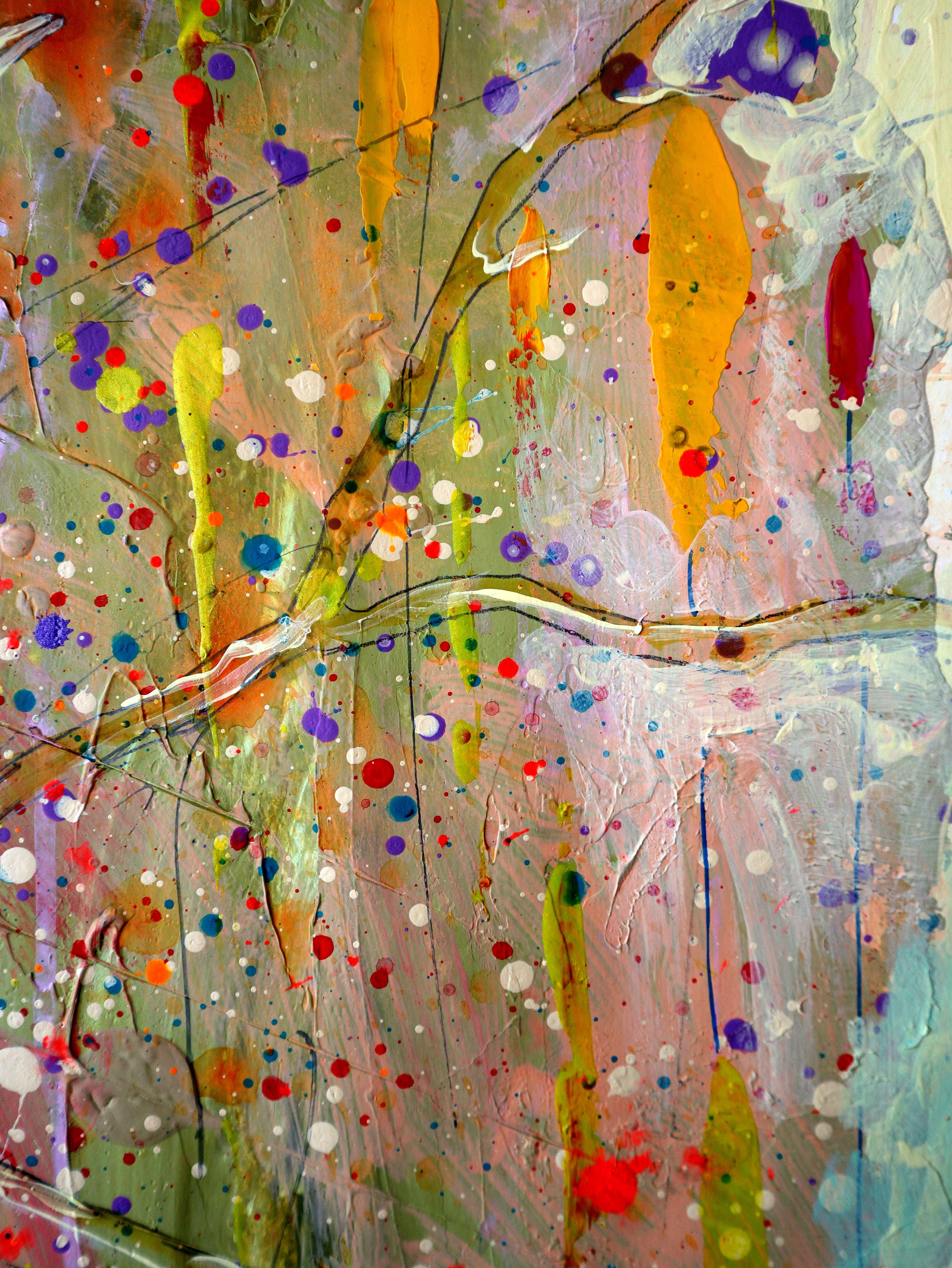 Fantasy with Flowers 65 - Expressionist Painting by RAKHMET REDZHEPOV (RAMZI)