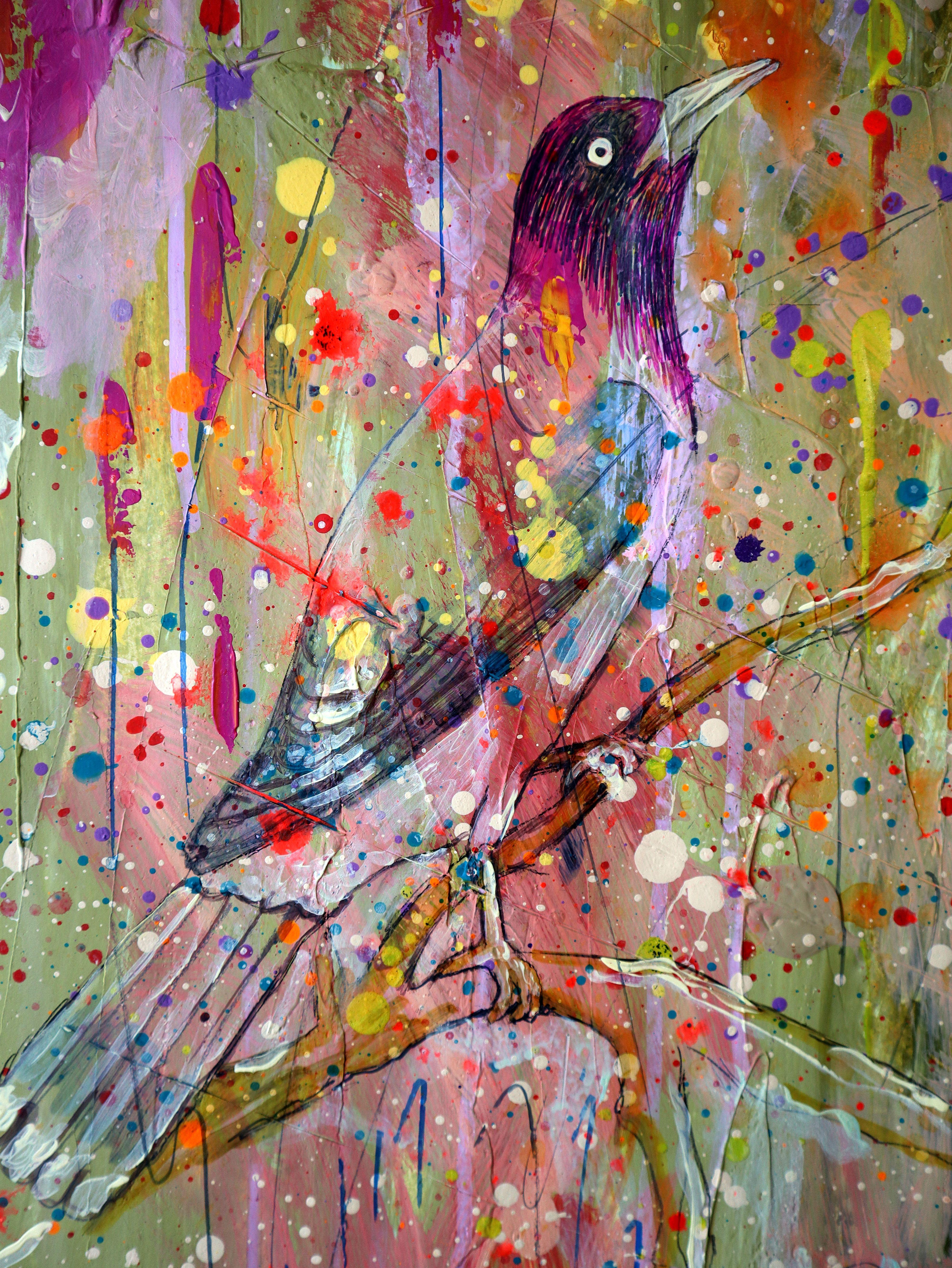 Fantasy with Flowers 65 - Brown Abstract Painting by RAKHMET REDZHEPOV (RAMZI)