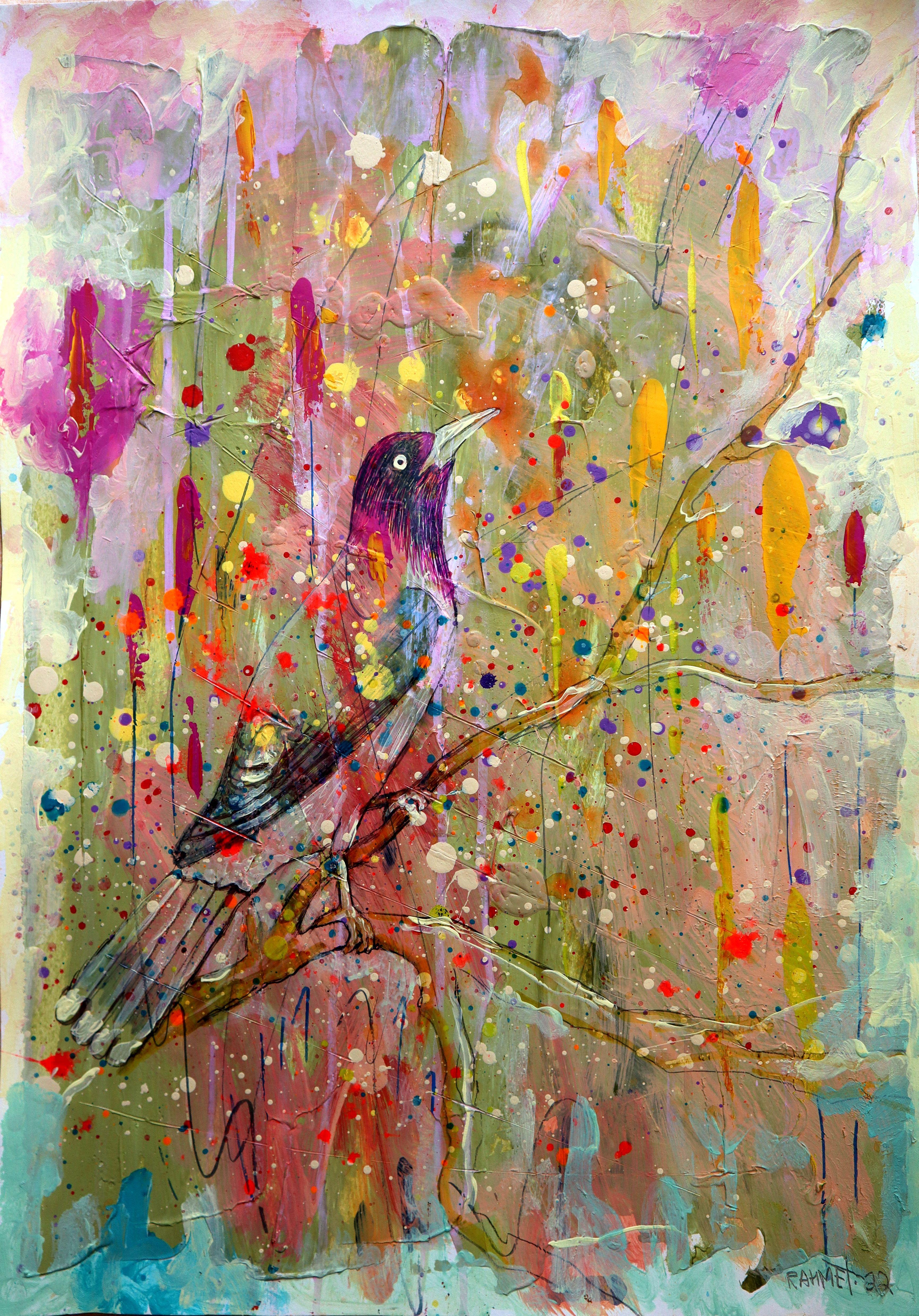 RAKHMET REDZHEPOV (RAMZI) Abstract Painting - Fantasy with Flowers 65