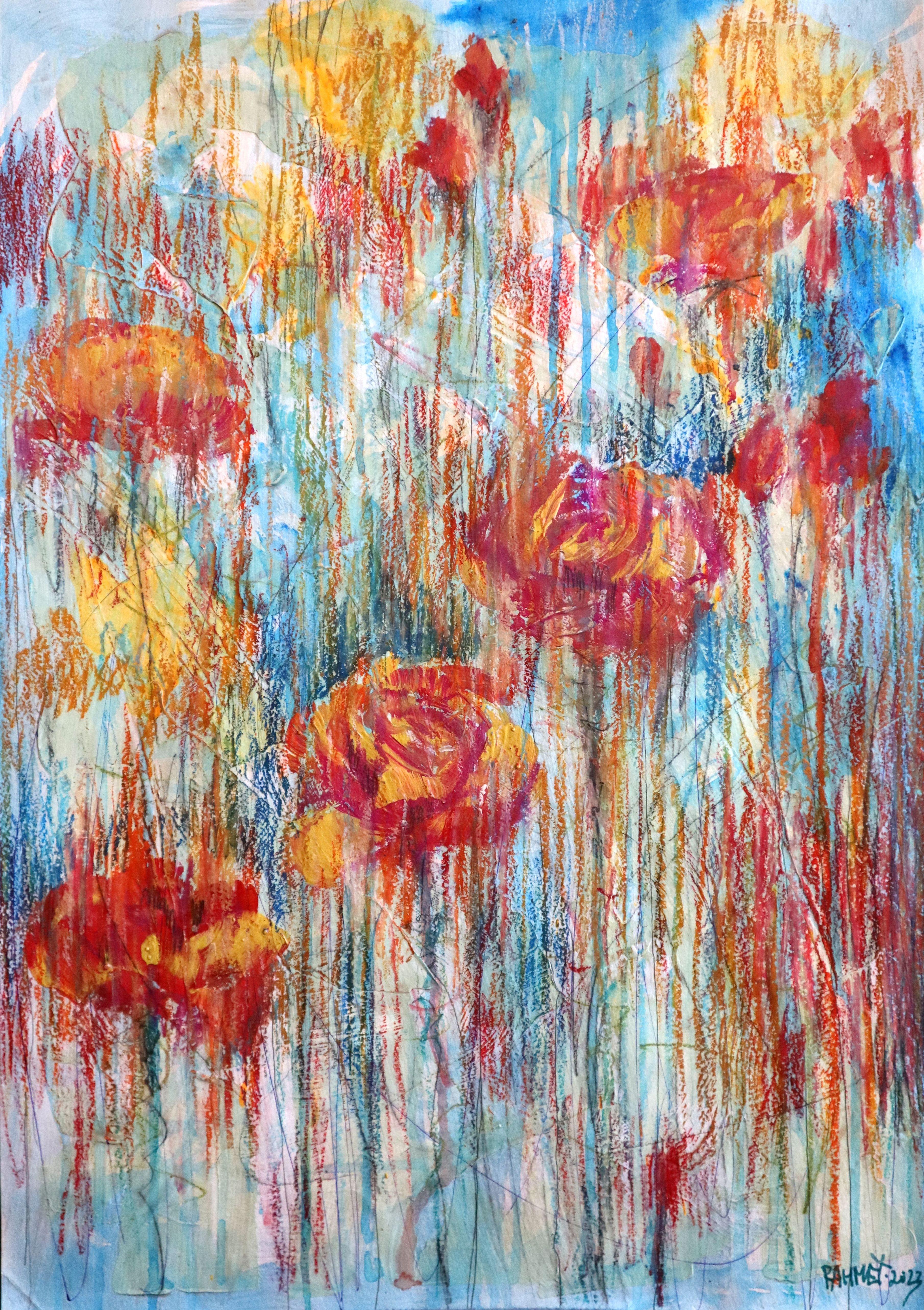 Fantasía con flores 67 - Interior Painting Gris de RAKHMET REDZHEPOV (RAMZI)