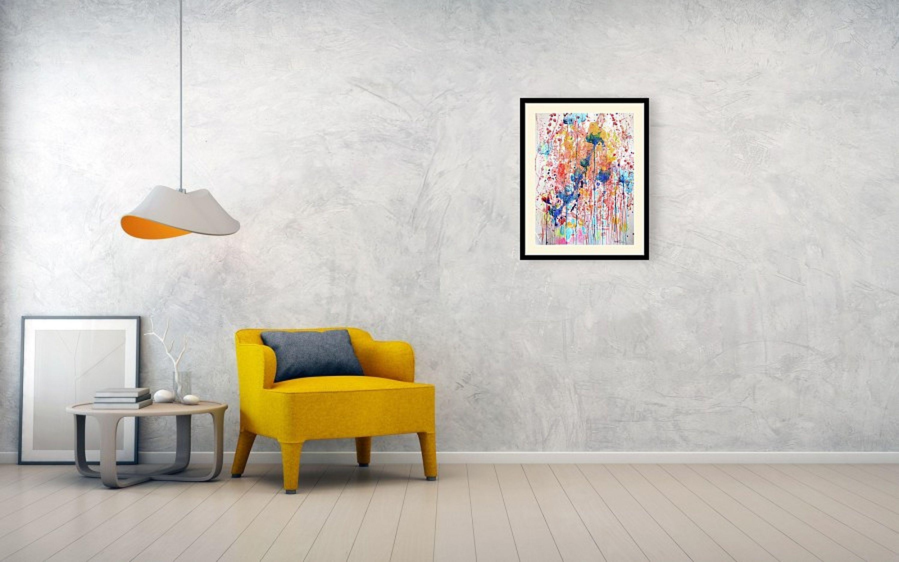 Fantasy with Flowers 69 - Expressionist Painting by RAKHMET REDZHEPOV (RAMZI)