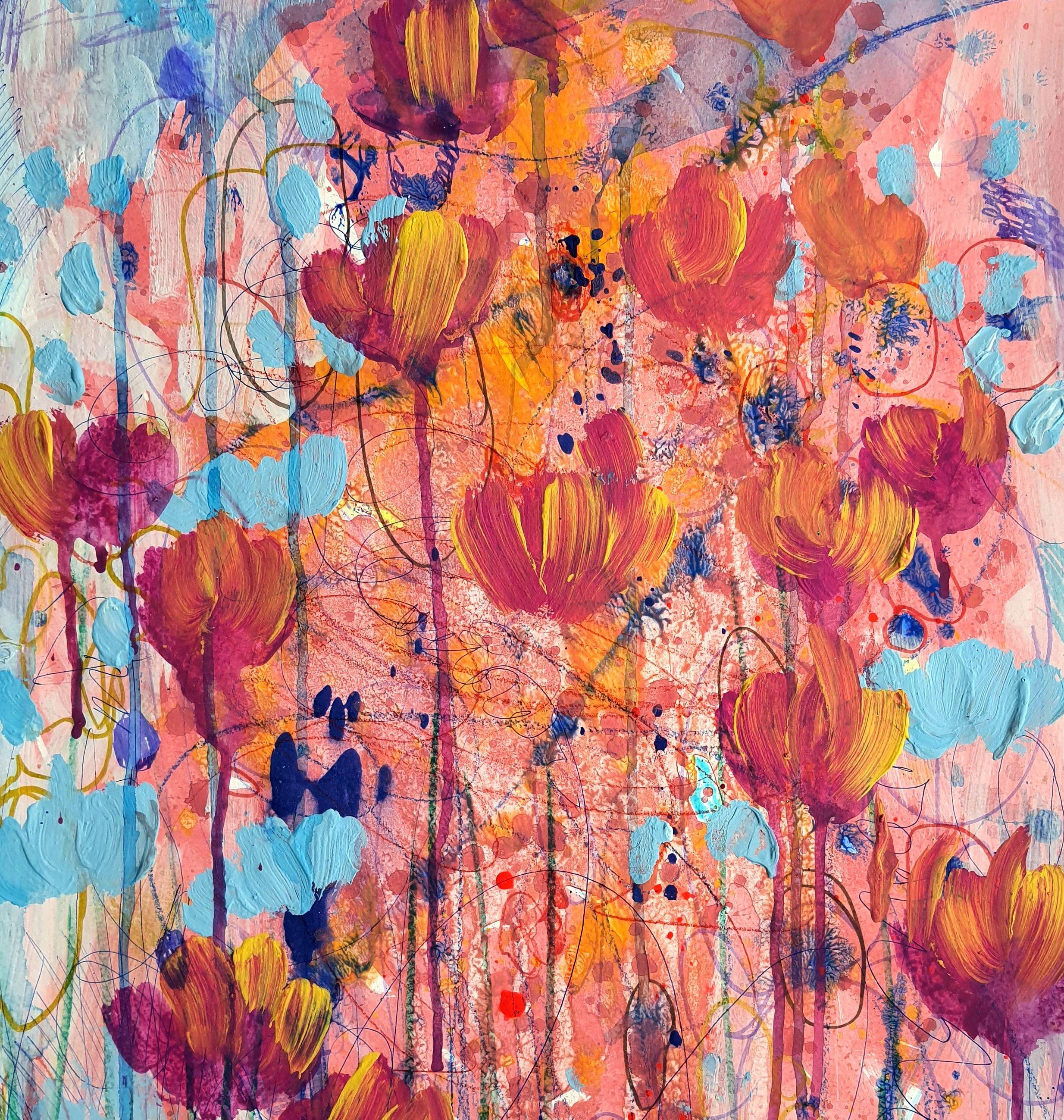 Fantasía con flores 74 - Painting Expresionista de RAKHMET REDZHEPOV (RAMZI)