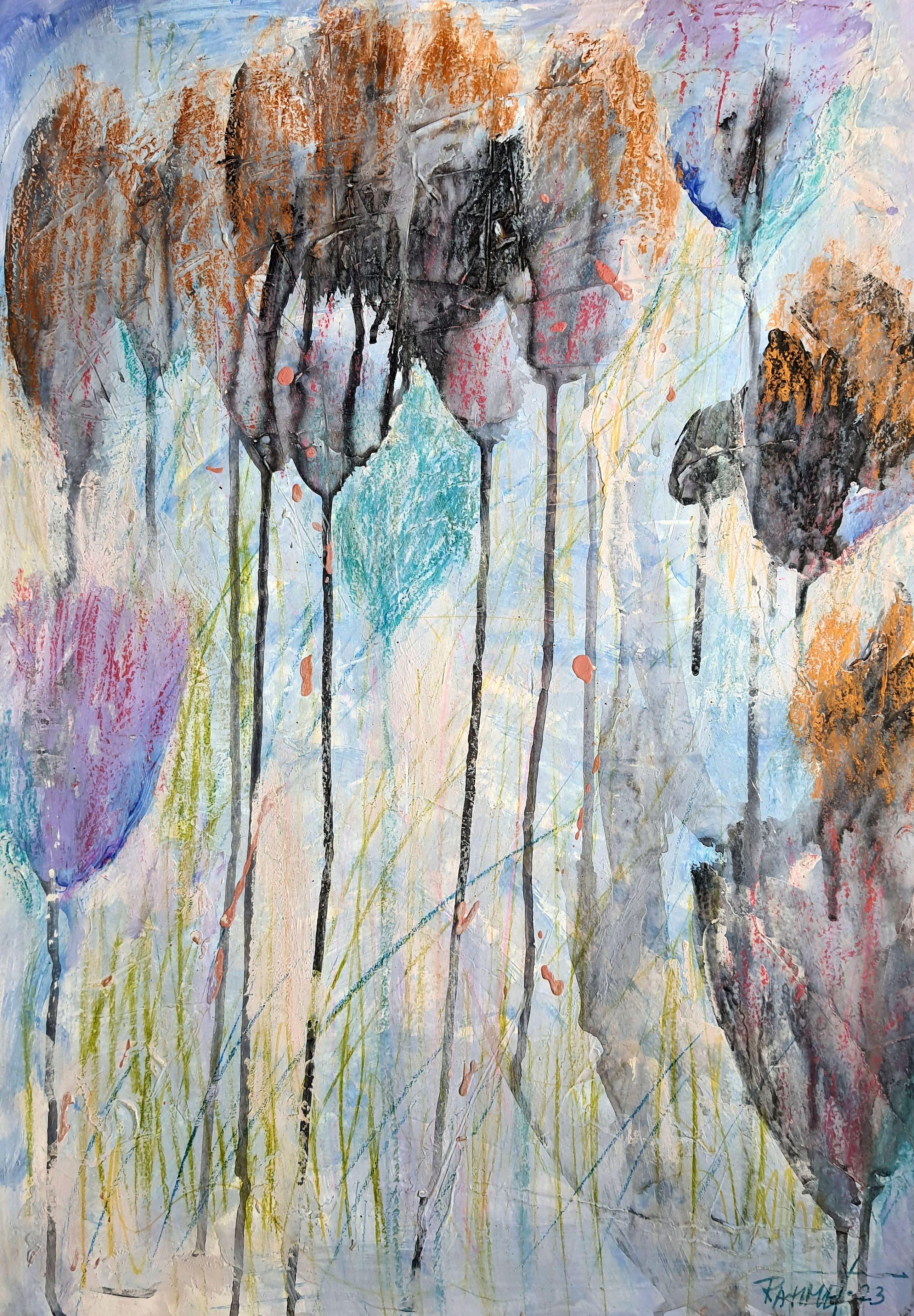 Fantasía con flores 75 - Painting Expresionista de RAKHMET REDZHEPOV (RAMZI)