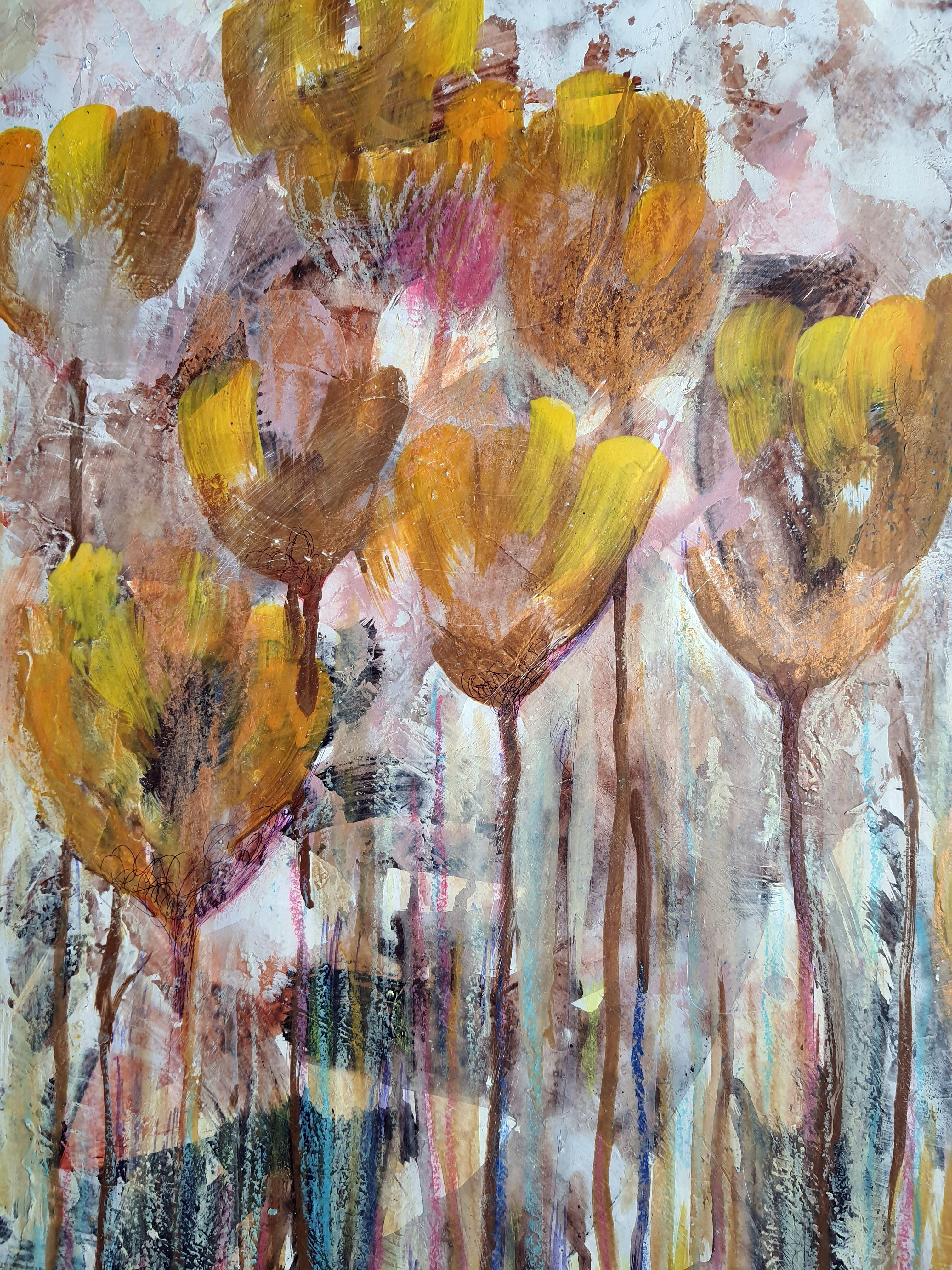 Fantasía con flores 78 - Interior Painting Marrón de RAKHMET REDZHEPOV (RAMZI)