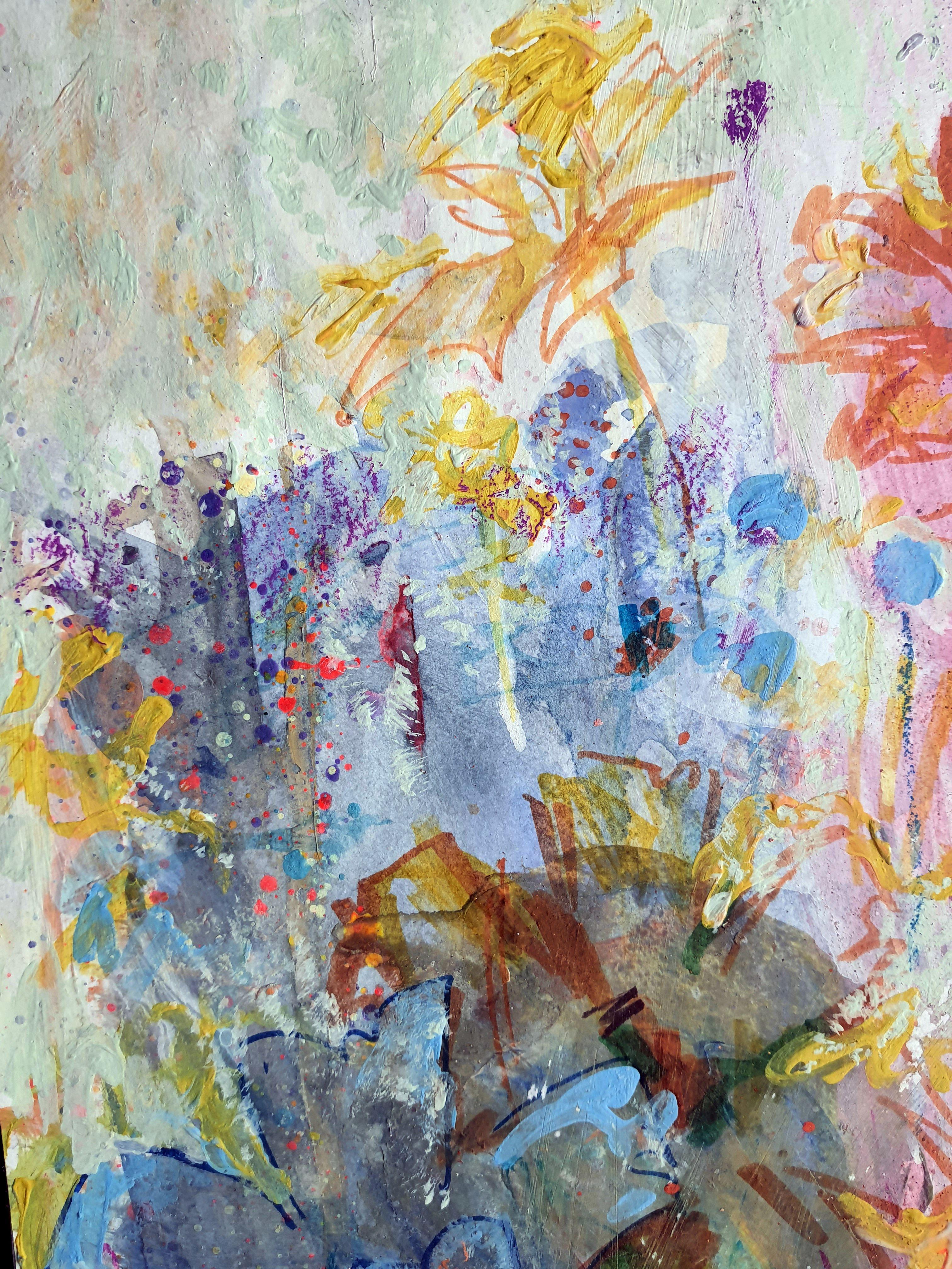Fantasía con flores 81 - Abstract Painting Marrón de RAKHMET REDZHEPOV (RAMZI)