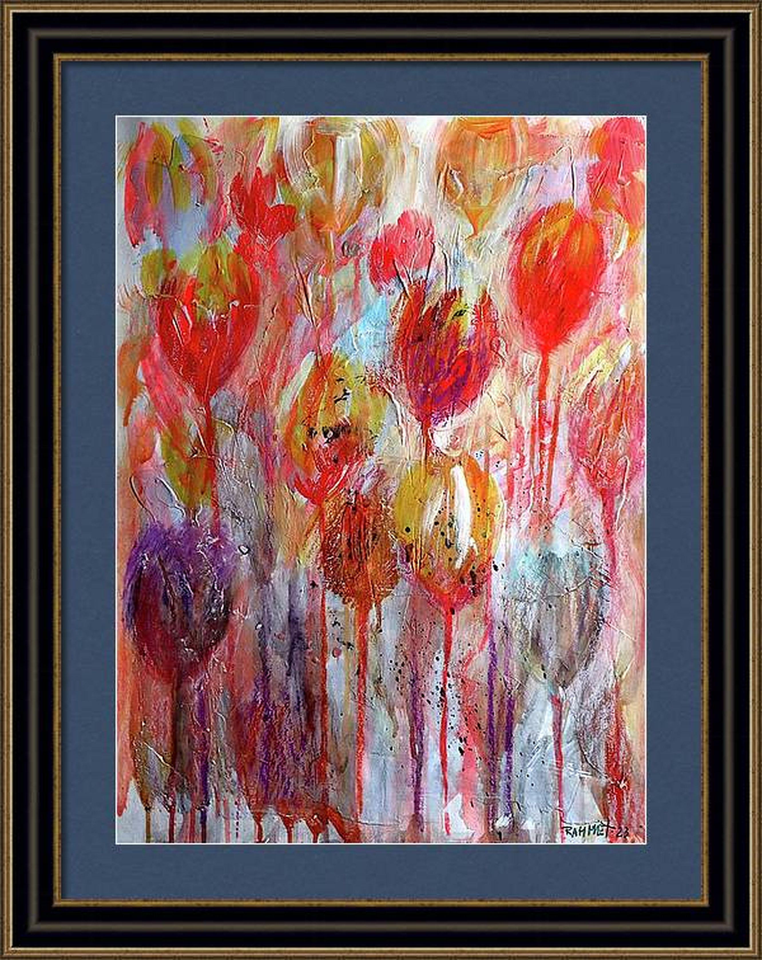 Fantasía con flores 82 - Abstract Painting Rosa de RAKHMET REDZHEPOV (RAMZI)