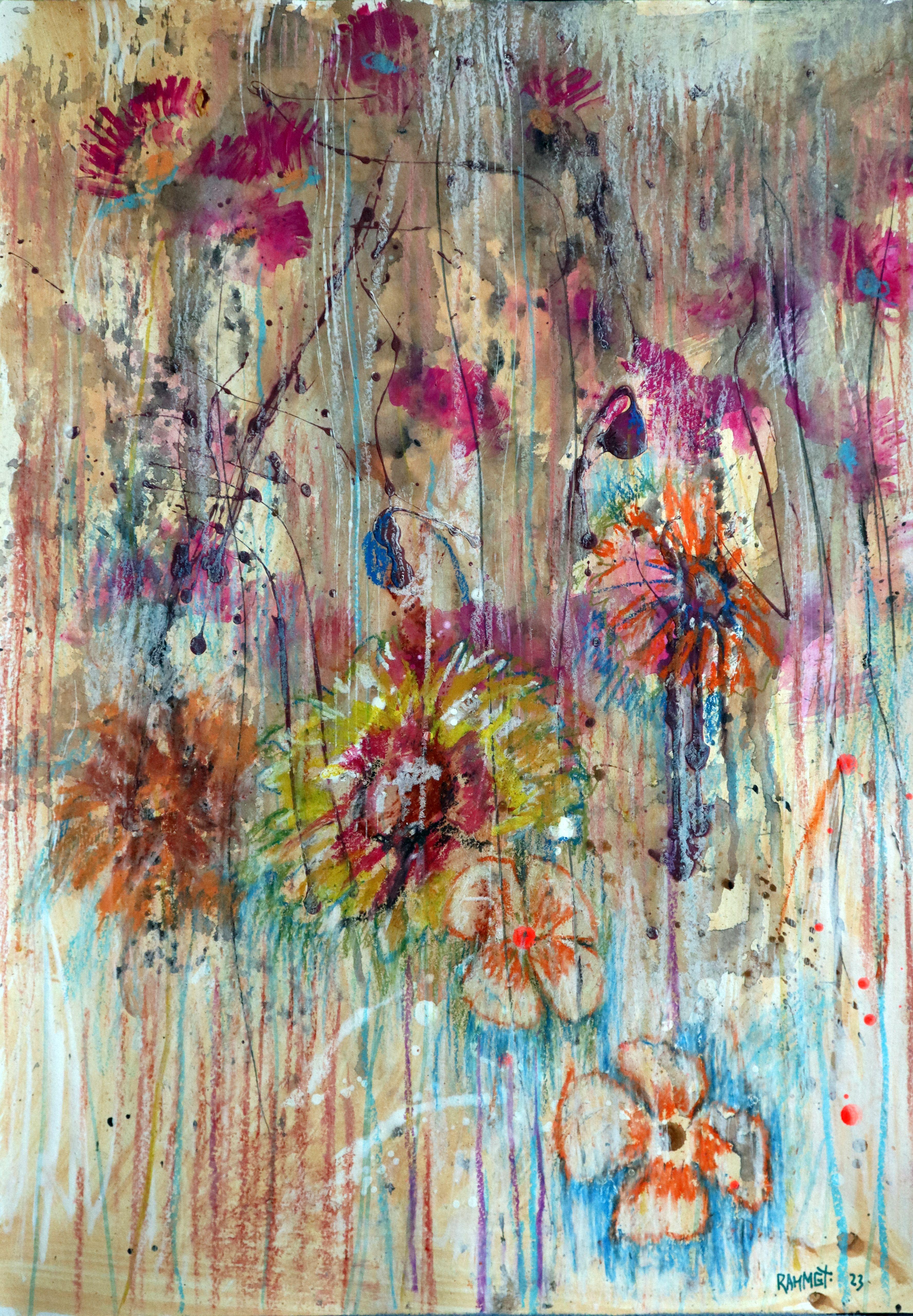 Fantasy with Flowers 87 - Impressionist Painting by RAKHMET REDZHEPOV (RAMZI)