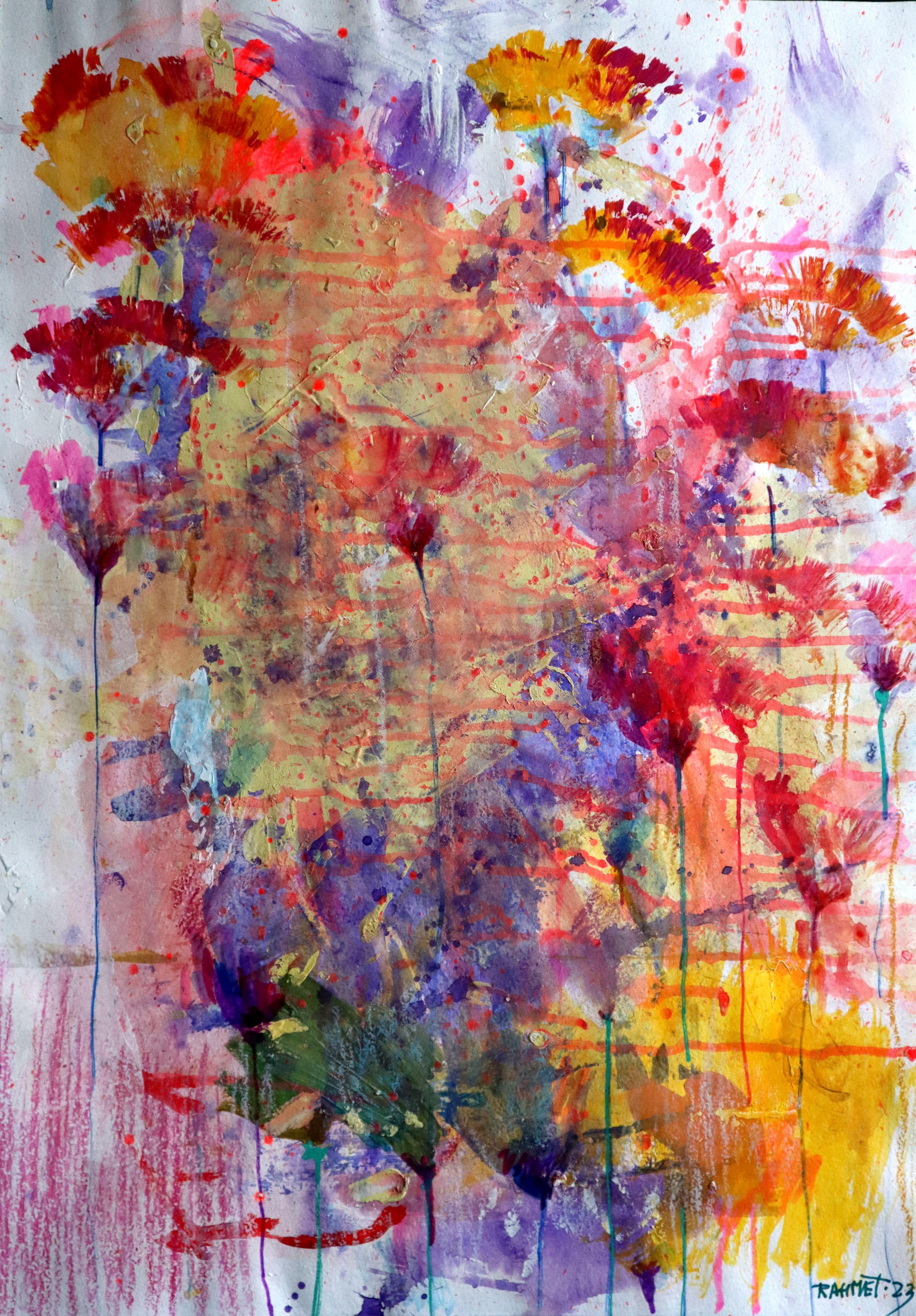 Fantasy with Flowers 91 - Painting by RAKHMET REDZHEPOV (RAMZI)