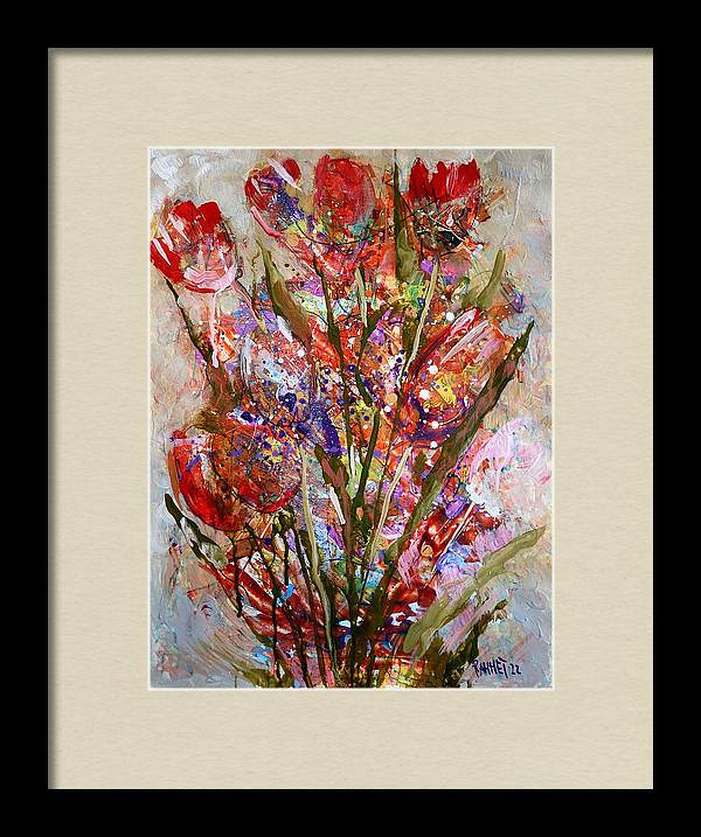 Fantasia con fiori 9 - Painting Espressionista di RAKHMET REDZHEPOV (RAMZI)