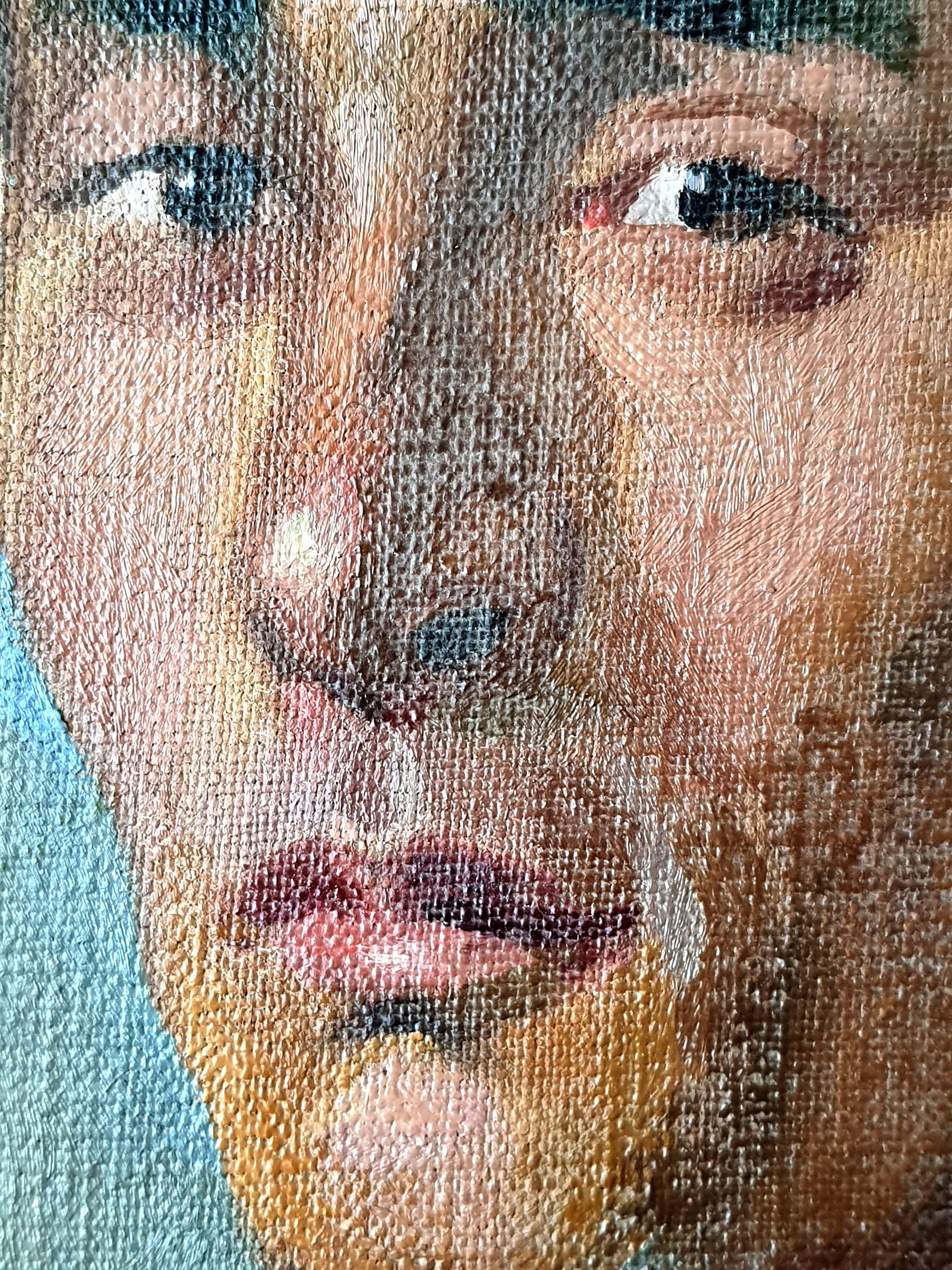 Ritratto del padre 1974. dipinto originale - Portrait Painting Marrone di RAKHMET REDZHEPOV (RAMZI)