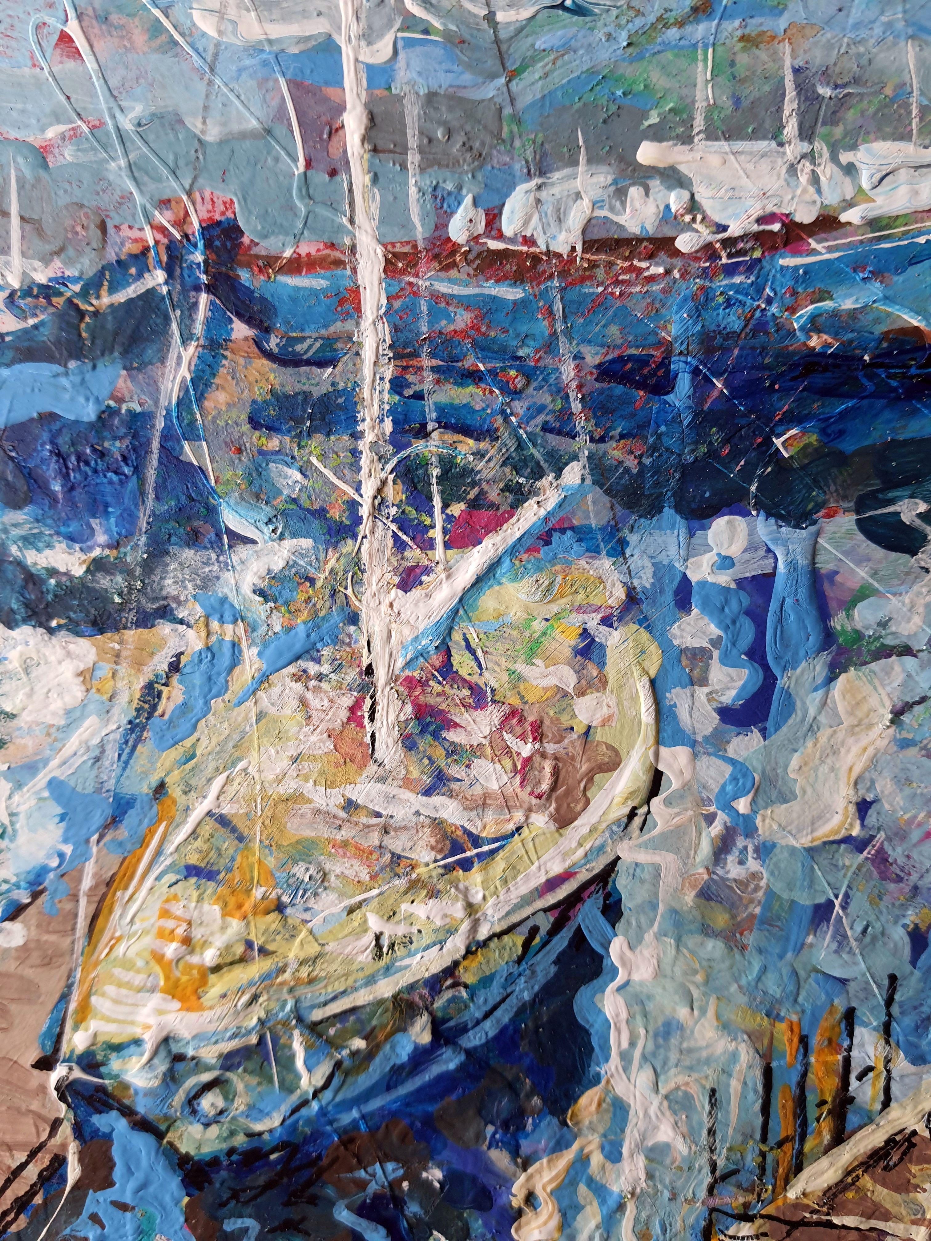 Porto di pesca - Painting Espressionista di RAKHMET REDZHEPOV (RAMZI)