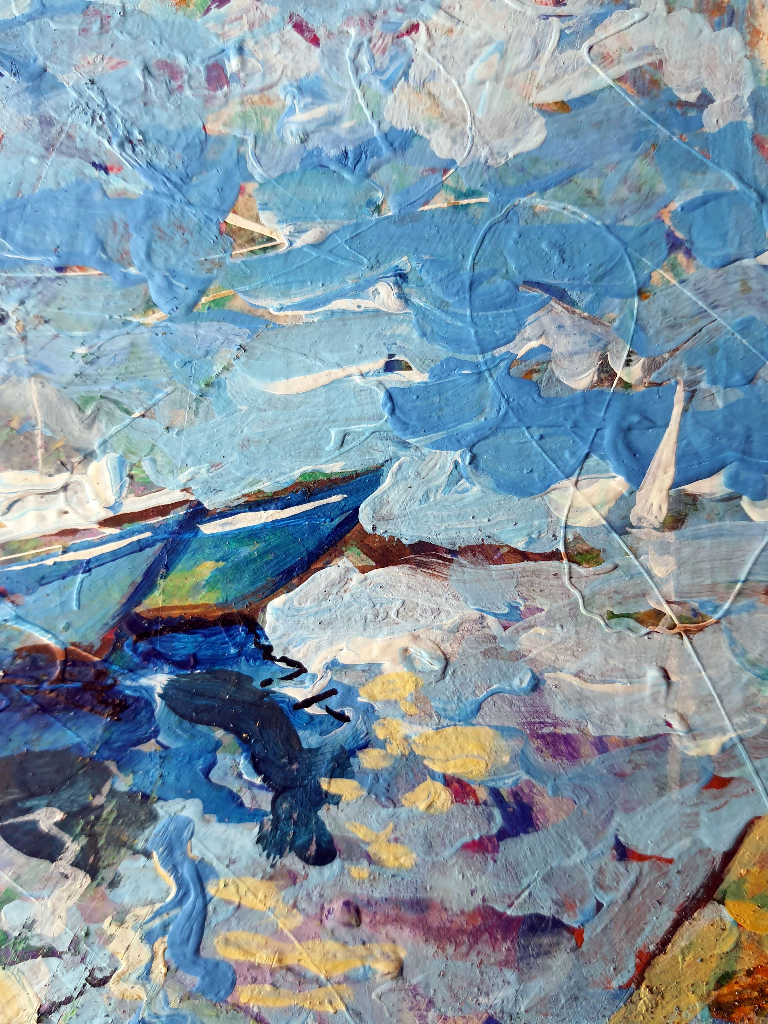 Porto di pesca - Landscape Painting Grigio di RAKHMET REDZHEPOV (RAMZI)