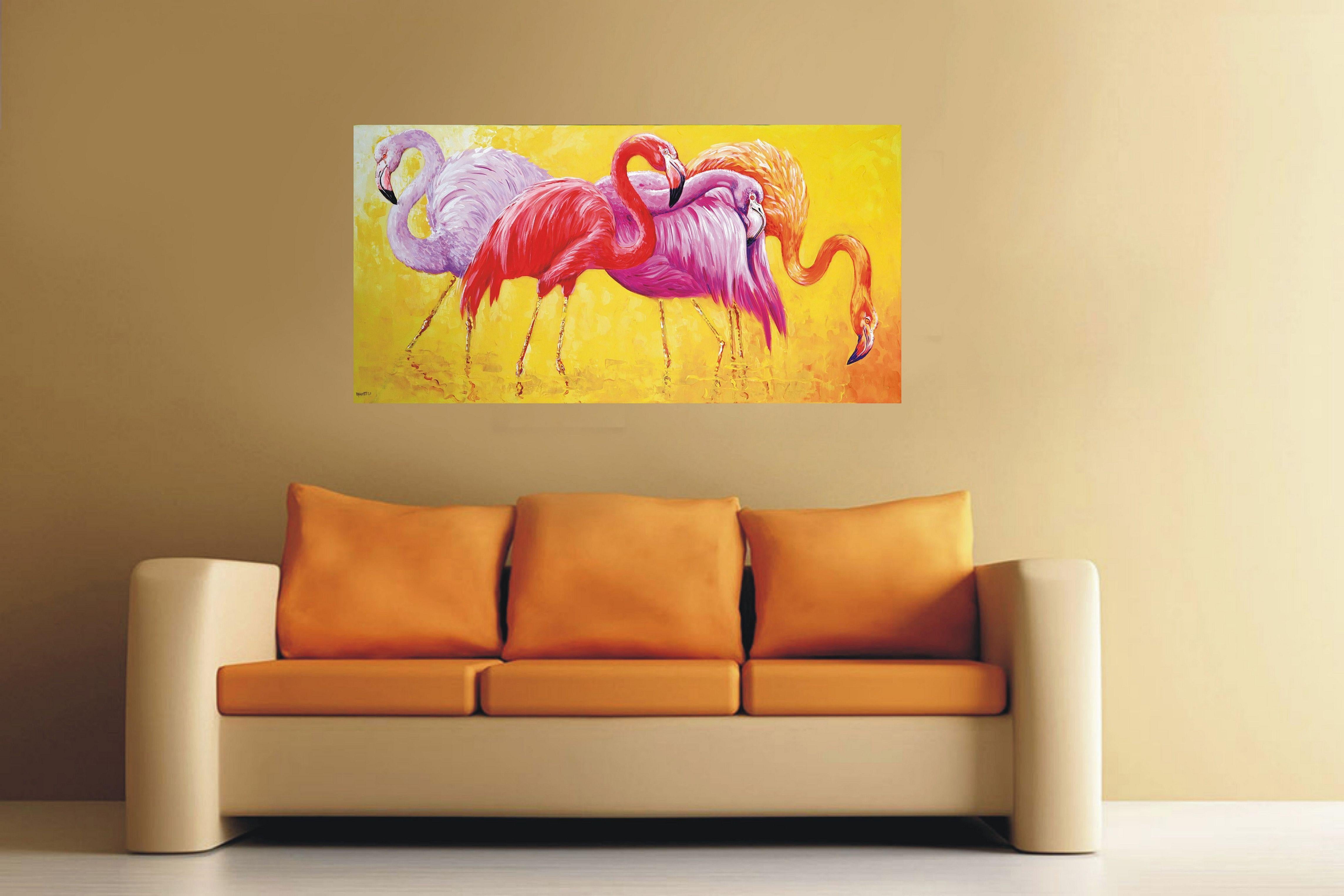 Flamingo – Painting von RAKHMET REDZHEPOV (RAMZI)