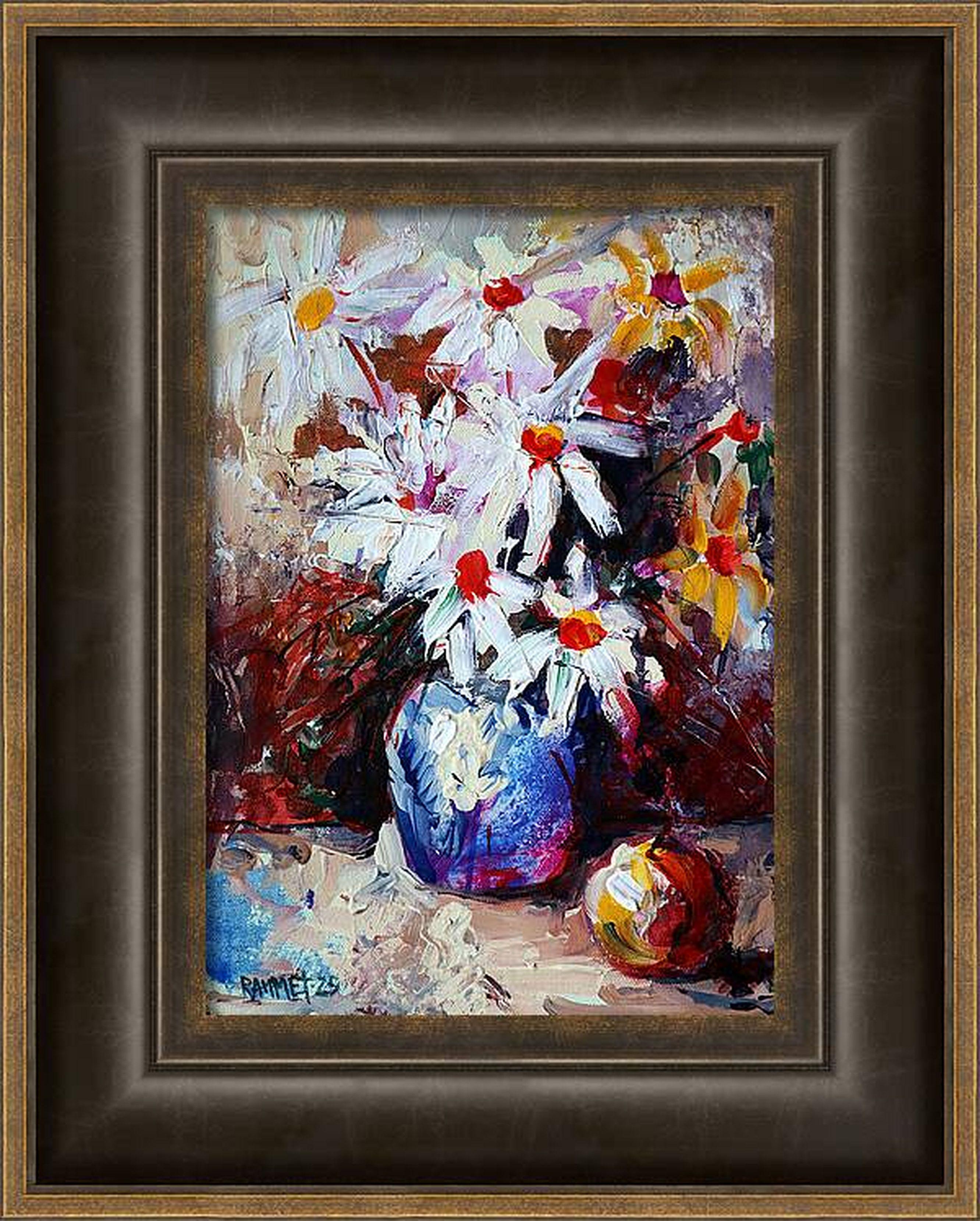 Flores 11 - Still-Life Painting Gris de RAKHMET REDZHEPOV (RAMZI)