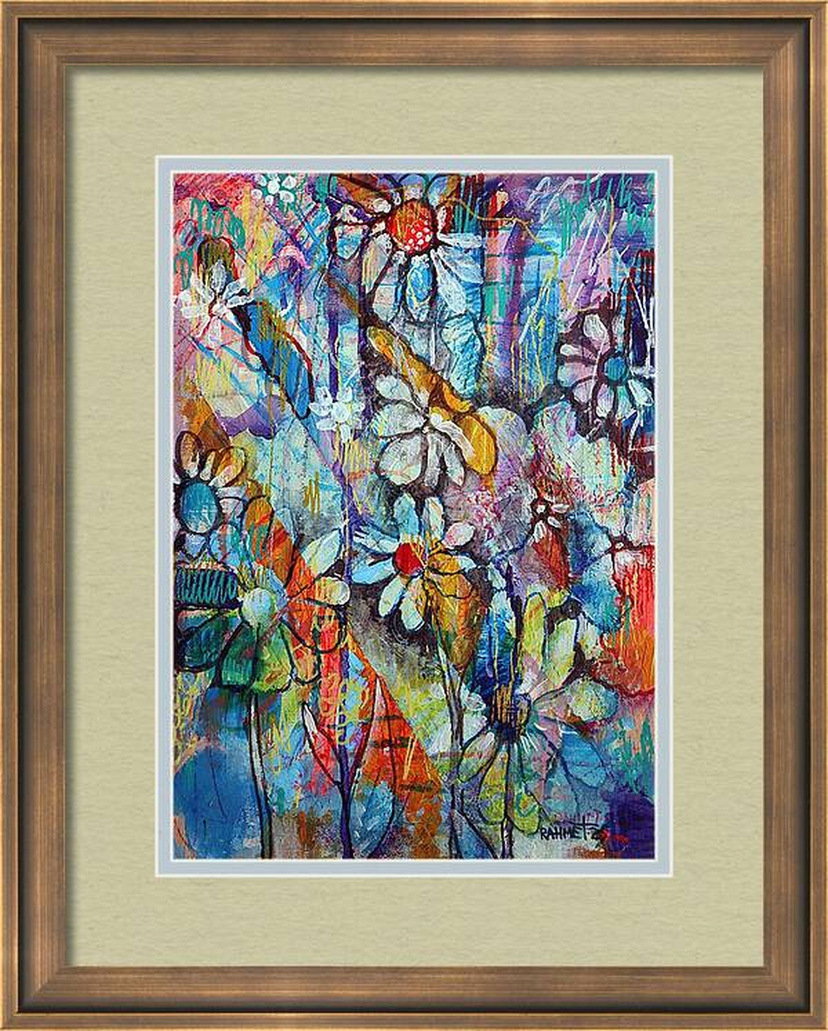 Flowers 16 - Expressionist Painting by RAKHMET REDZHEPOV (RAMZI)