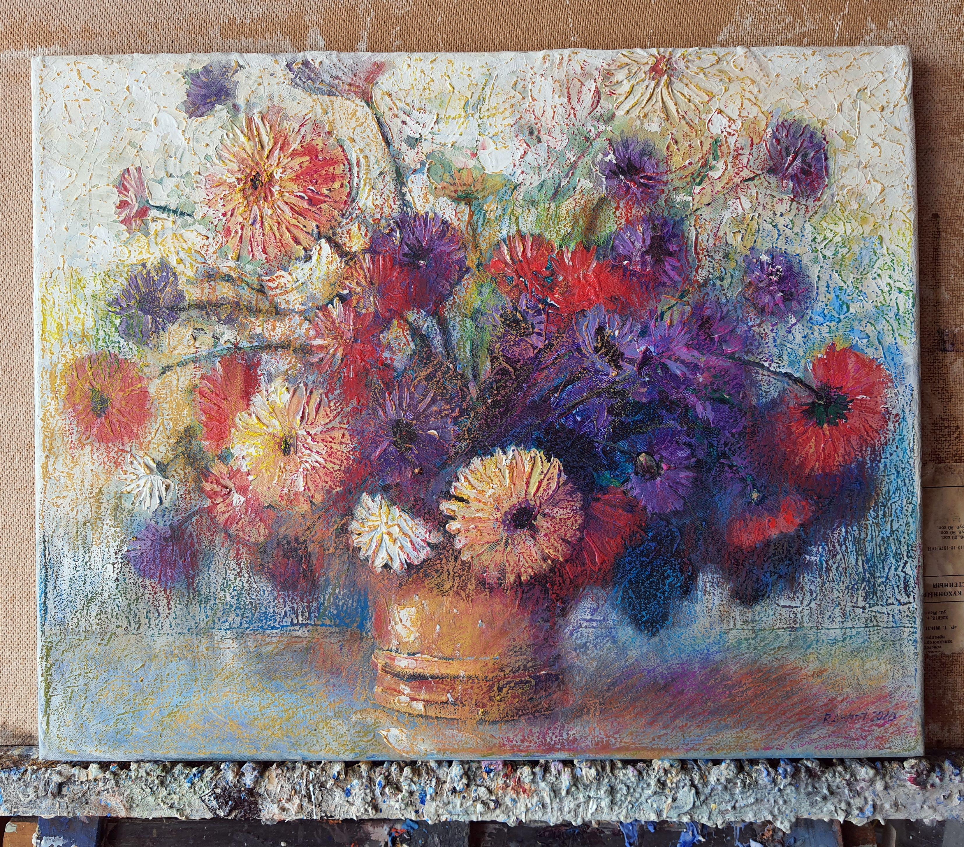 Flowers 2 - Painting by RAKHMET REDZHEPOV (RAMZI)