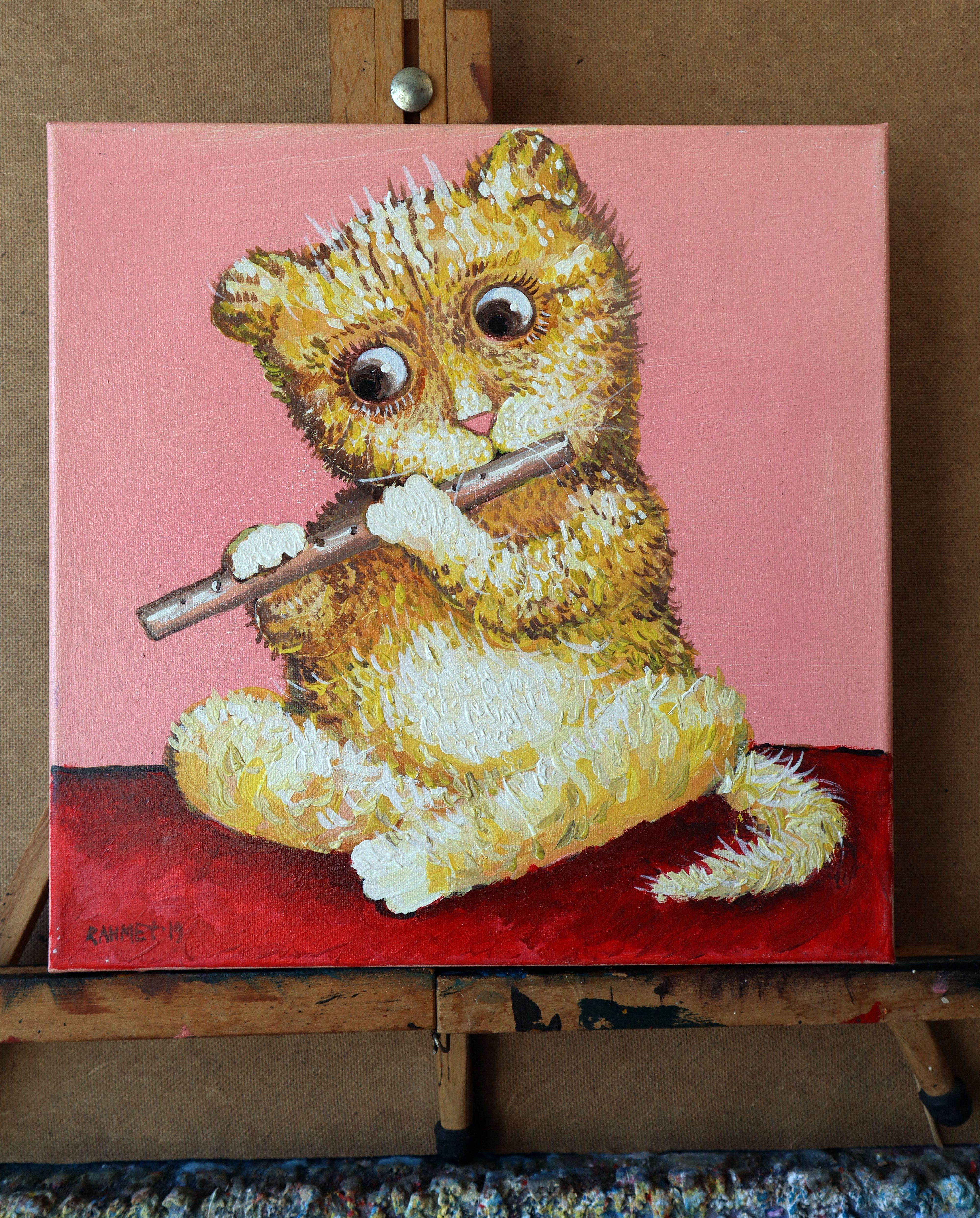 FLUTIST - Expressionist Painting by RAKHMET REDZHEPOV (RAMZI)