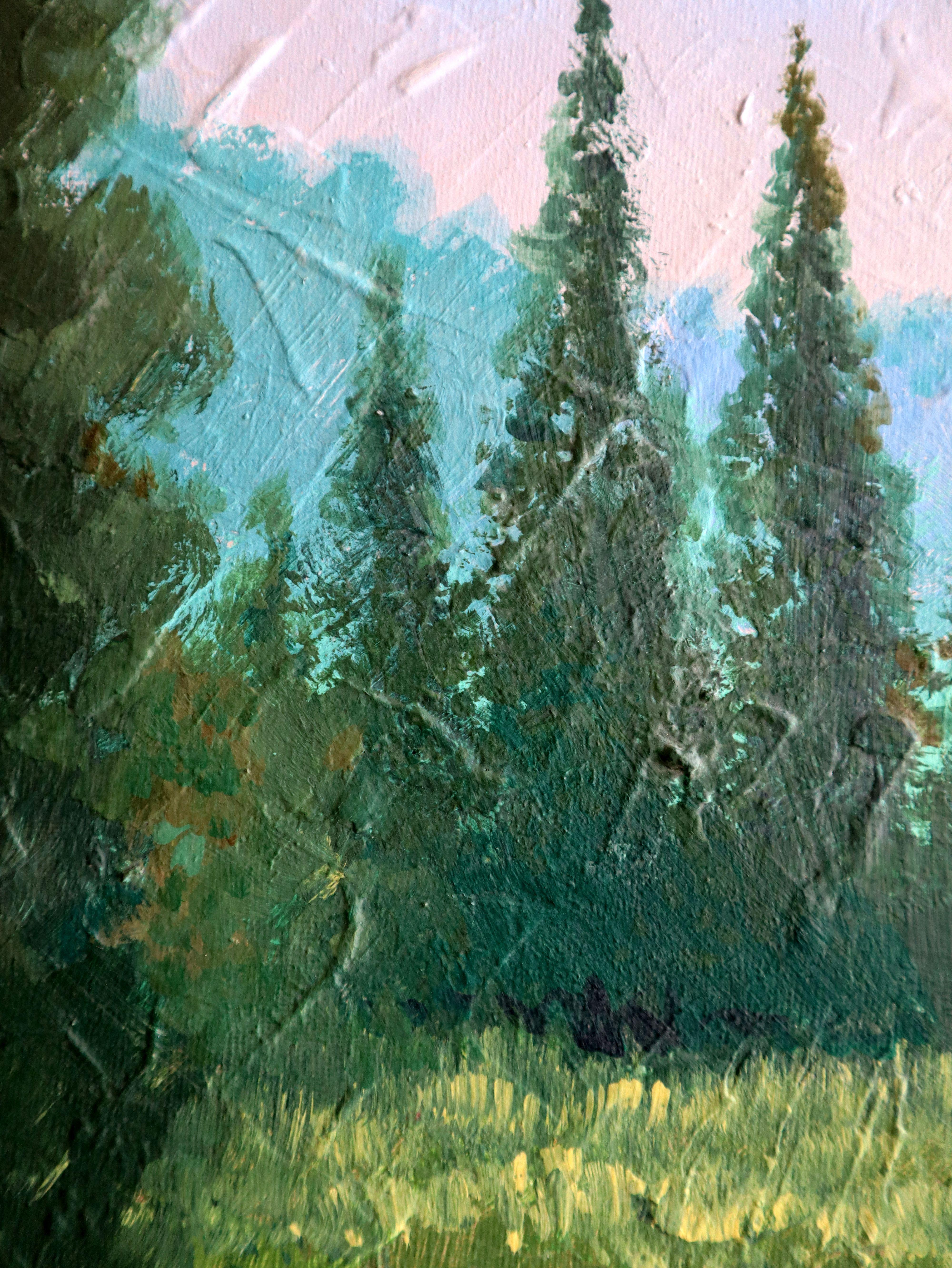 Forest Lake - Painting by RAKHMET REDZHEPOV (RAMZI)