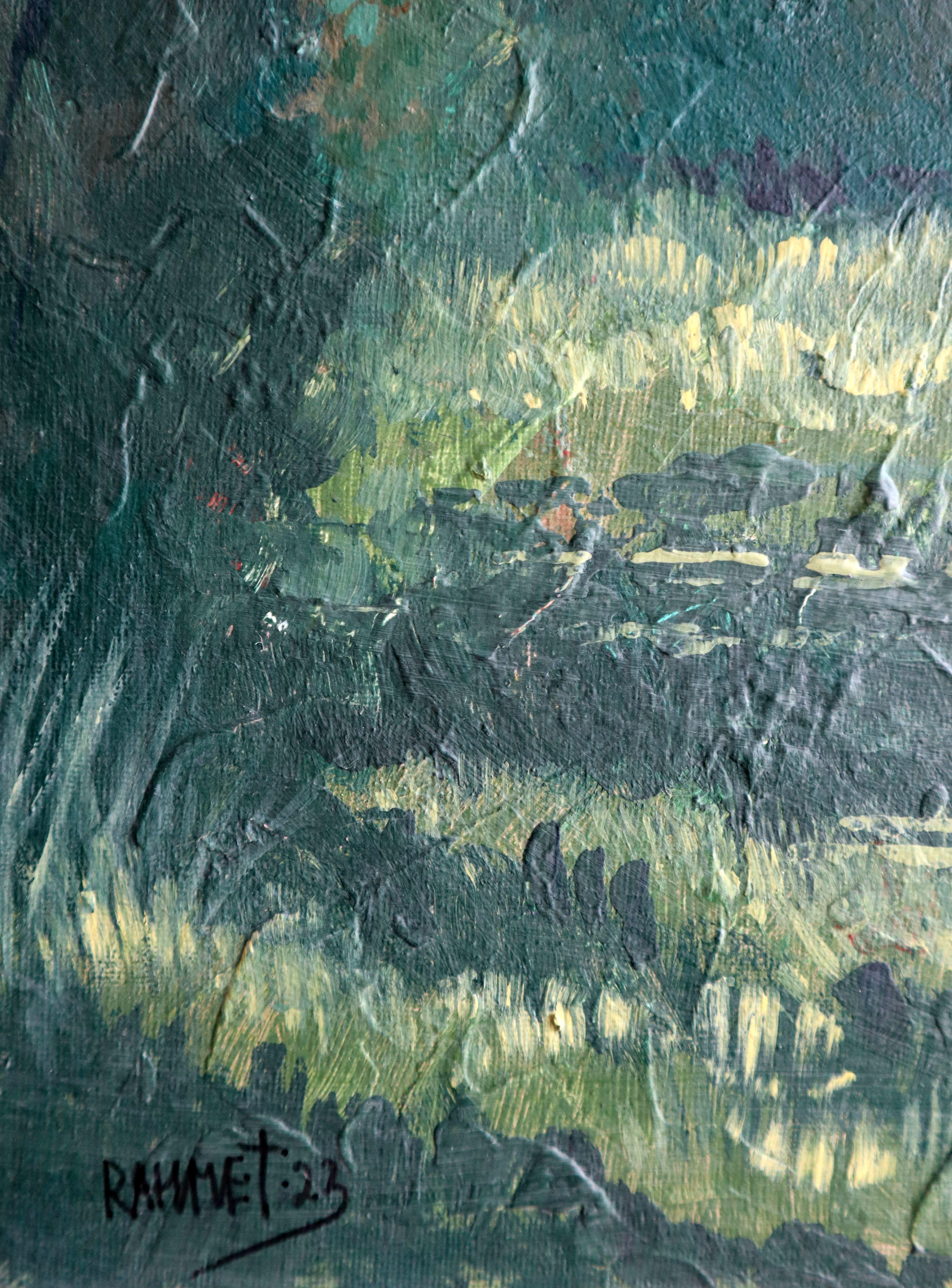 Forest Lake - Impressionist Painting by RAKHMET REDZHEPOV (RAMZI)
