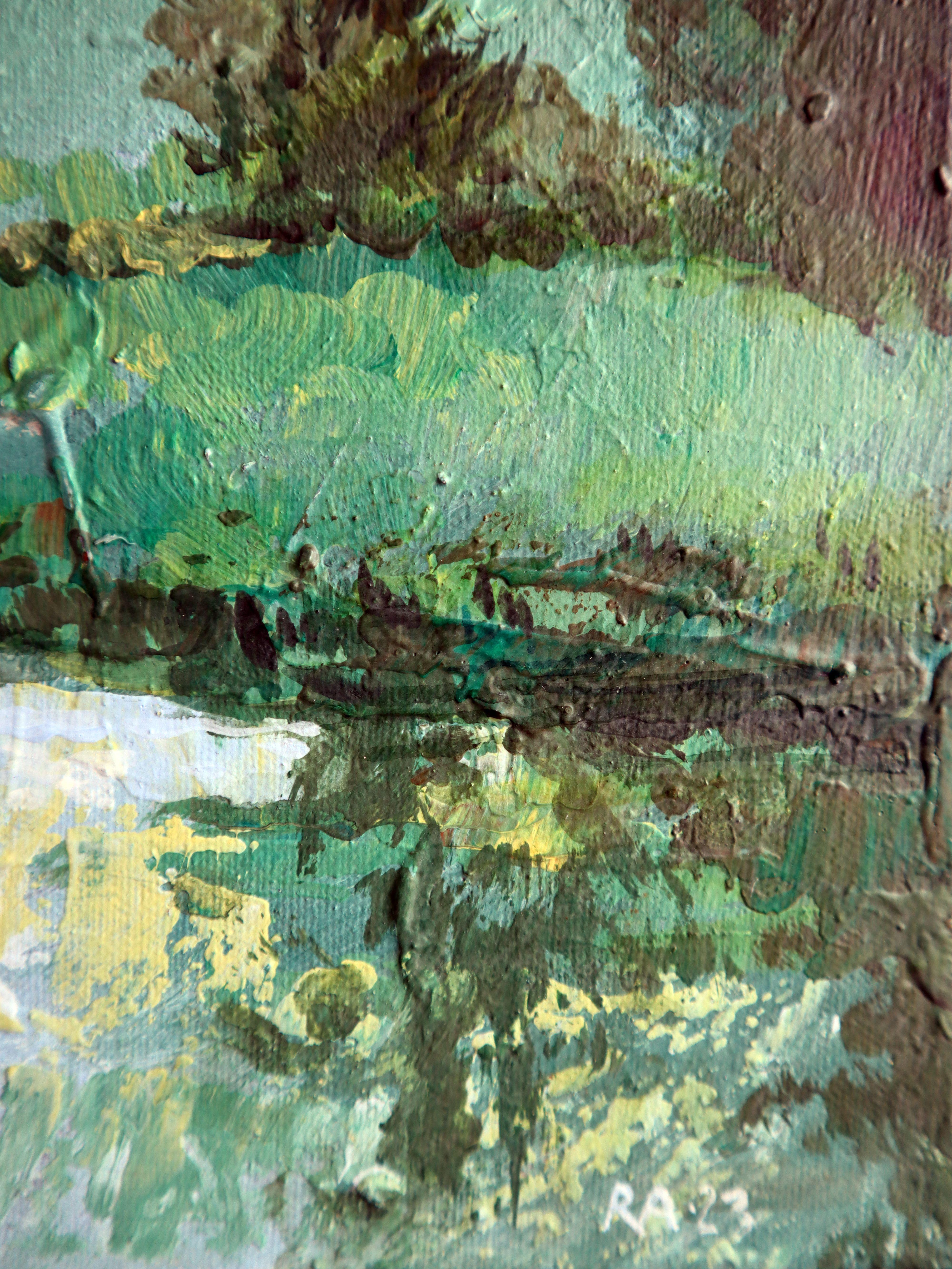 Forest River - Painting by RAKHMET REDZHEPOV (RAMZI)