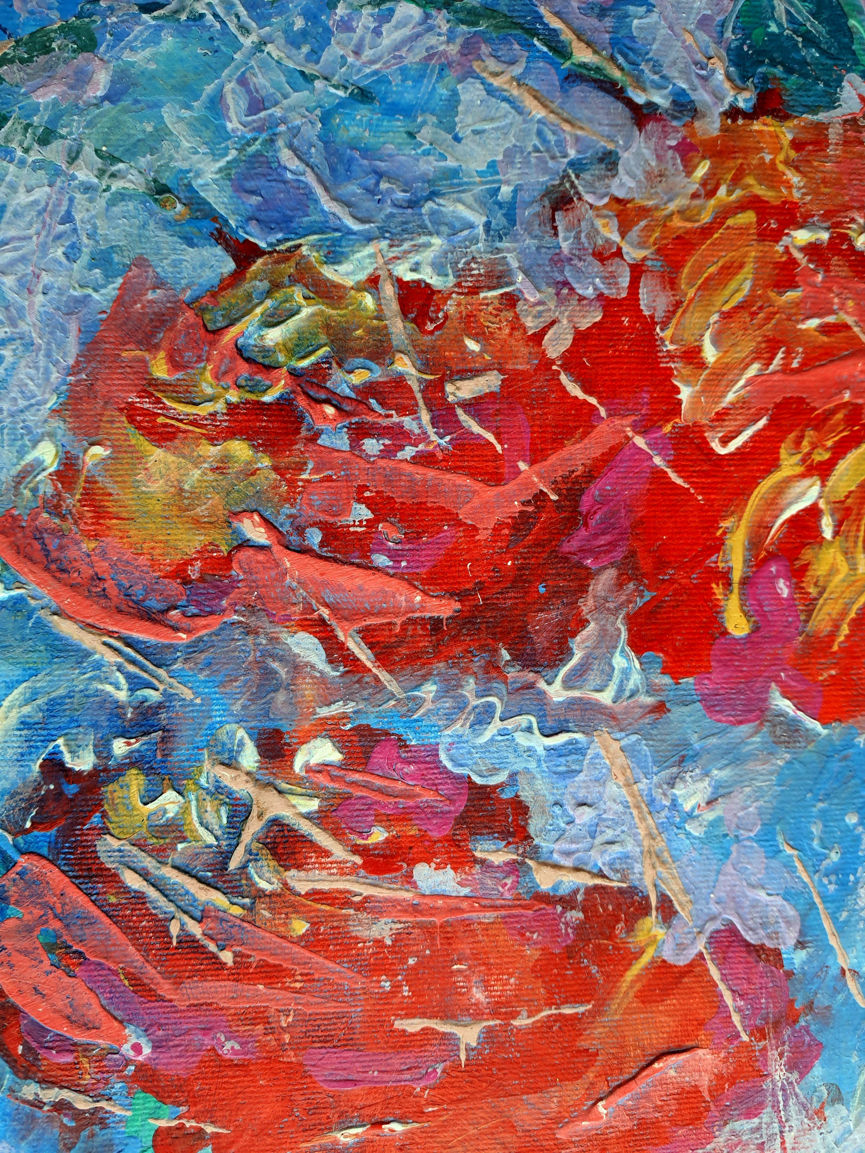 In my creation, I've unleashed a flurry of emotions onto the canvas, combining the rich textures of acrylics with the vibrant hues of oil. Inspired by expressionism and impressionism, I sought to capture the untamed beauty of nature, the dance of