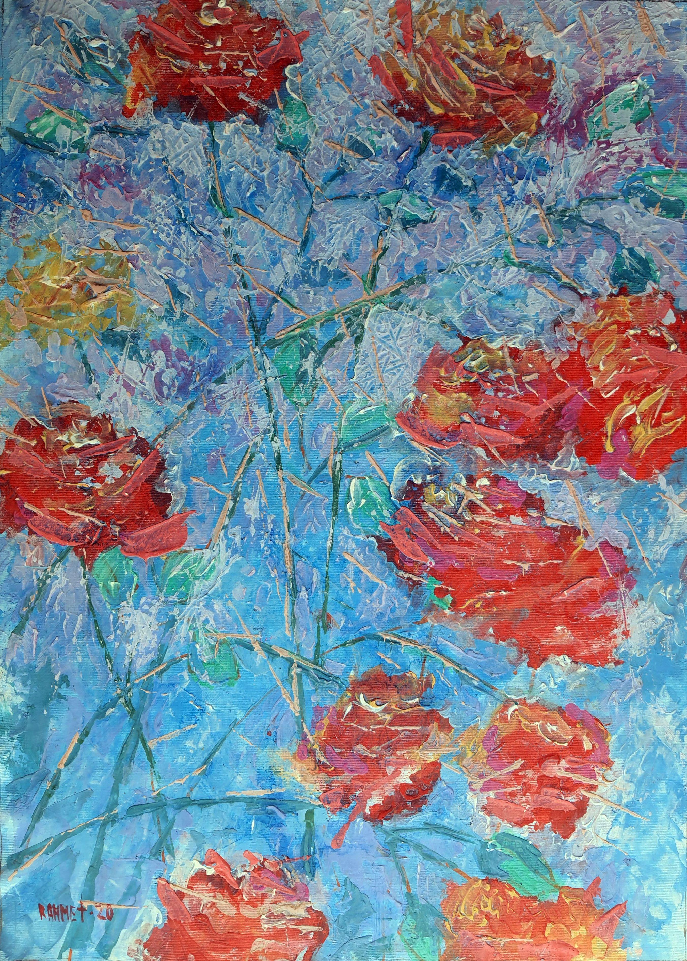 Landscape Painting RAKHMET REDZHEPOV (RAMZI) - Roses fraîches