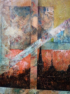 Golden City: Abstract Painting in Oil and Acrylic, 100x120 cm