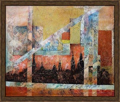 Golden City: Abstract Painting in Oil and Acrylic, 100x120 cm