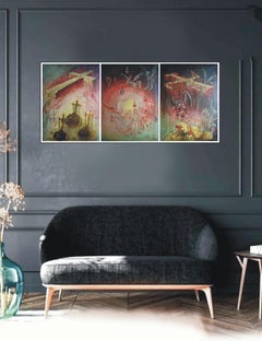 Golden Domes: (triptych) canvas, oil, 55x120cm. 1988