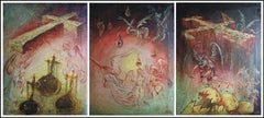 Golden Domes: (triptych) canvas, oil, 55x120cm. 1988