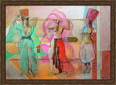 Golden Graces: (Serie „Oriental Nudes“) Leinwand, Öl, Acryl, 90 × 130 cm.