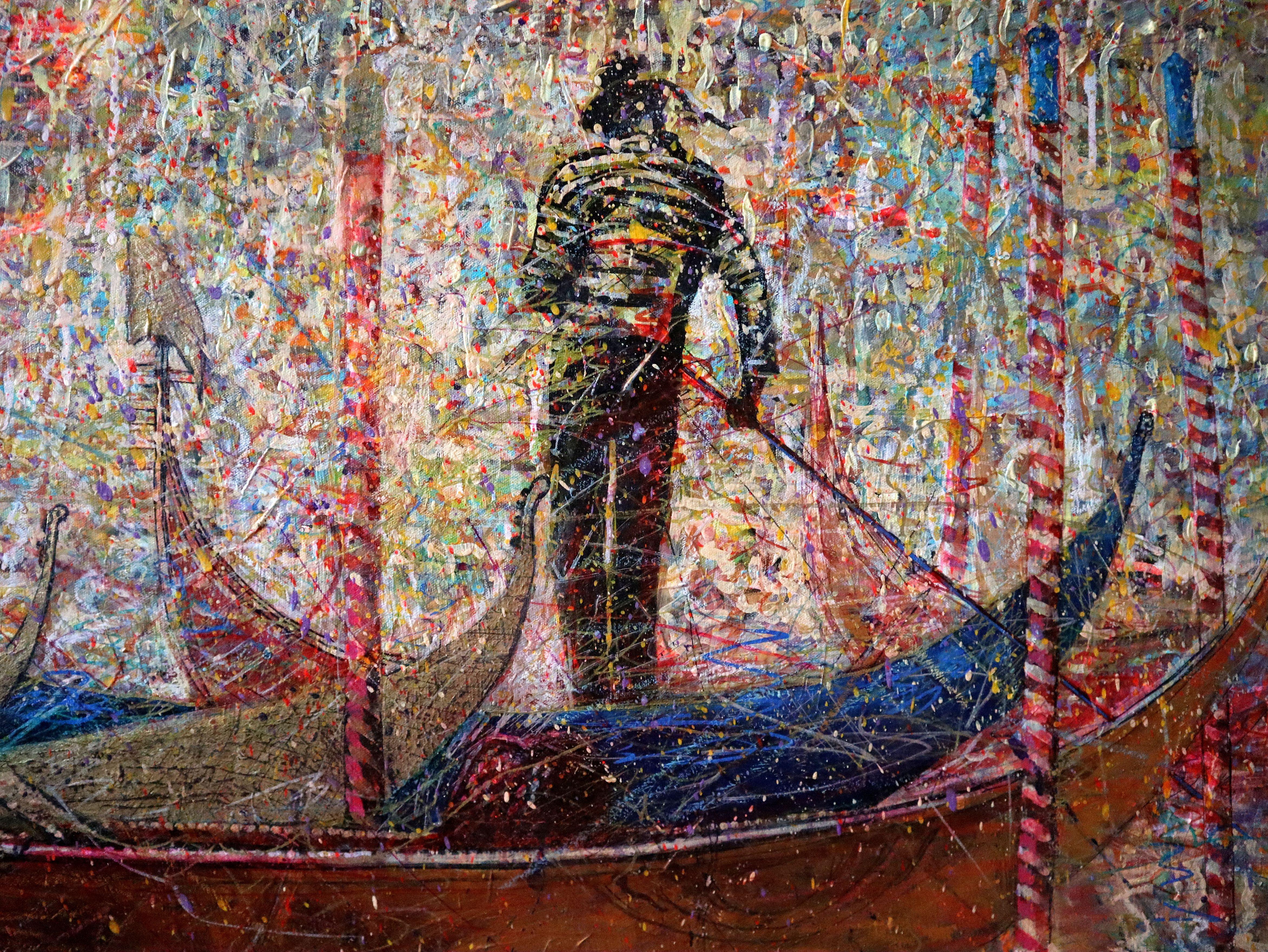 Gondolier and Sunny Morning in Venice 13