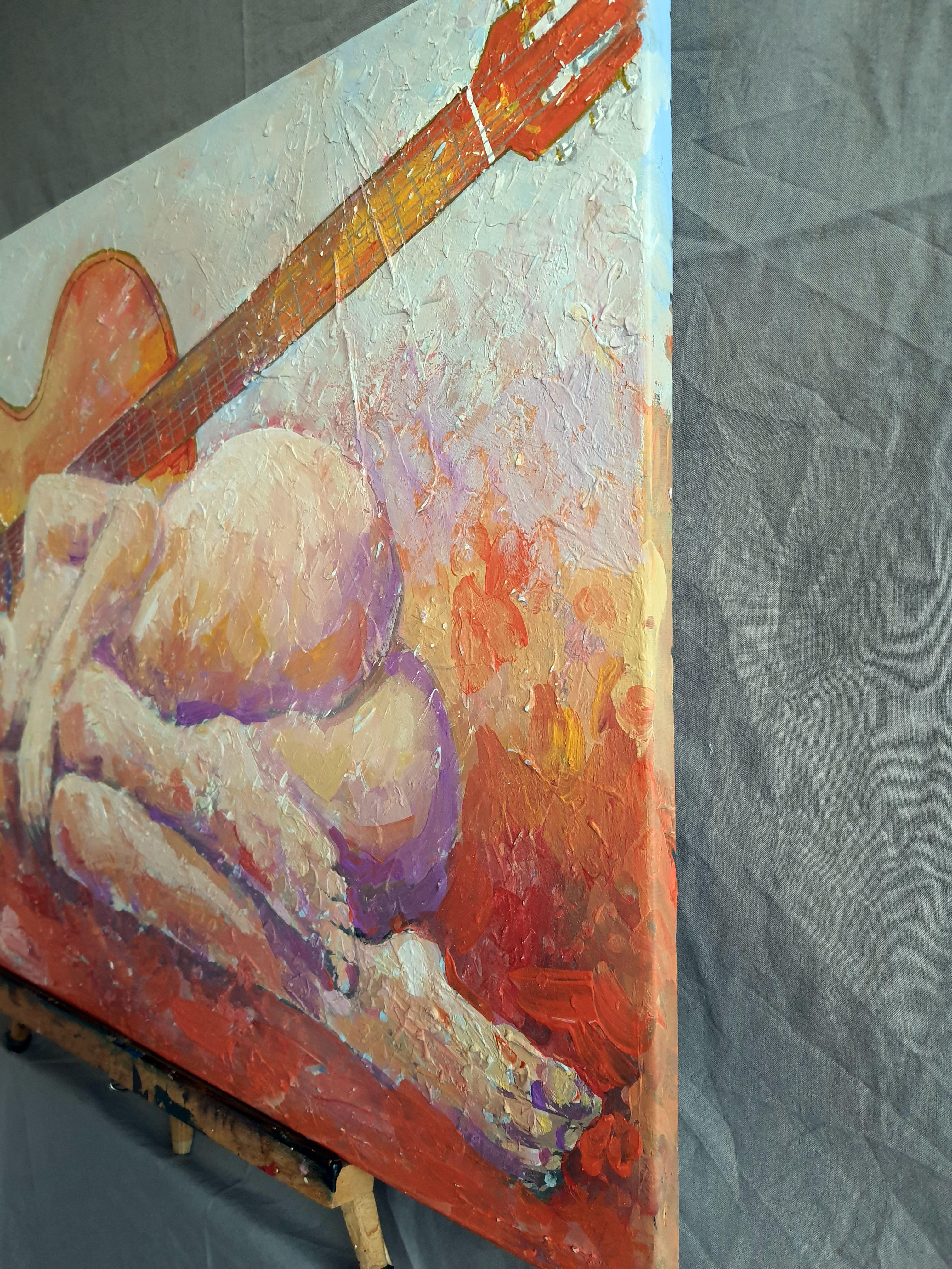 GITARRE 2 (Expressionismus), Painting, von RAKHMET REDZHEPOV (RAMZI)