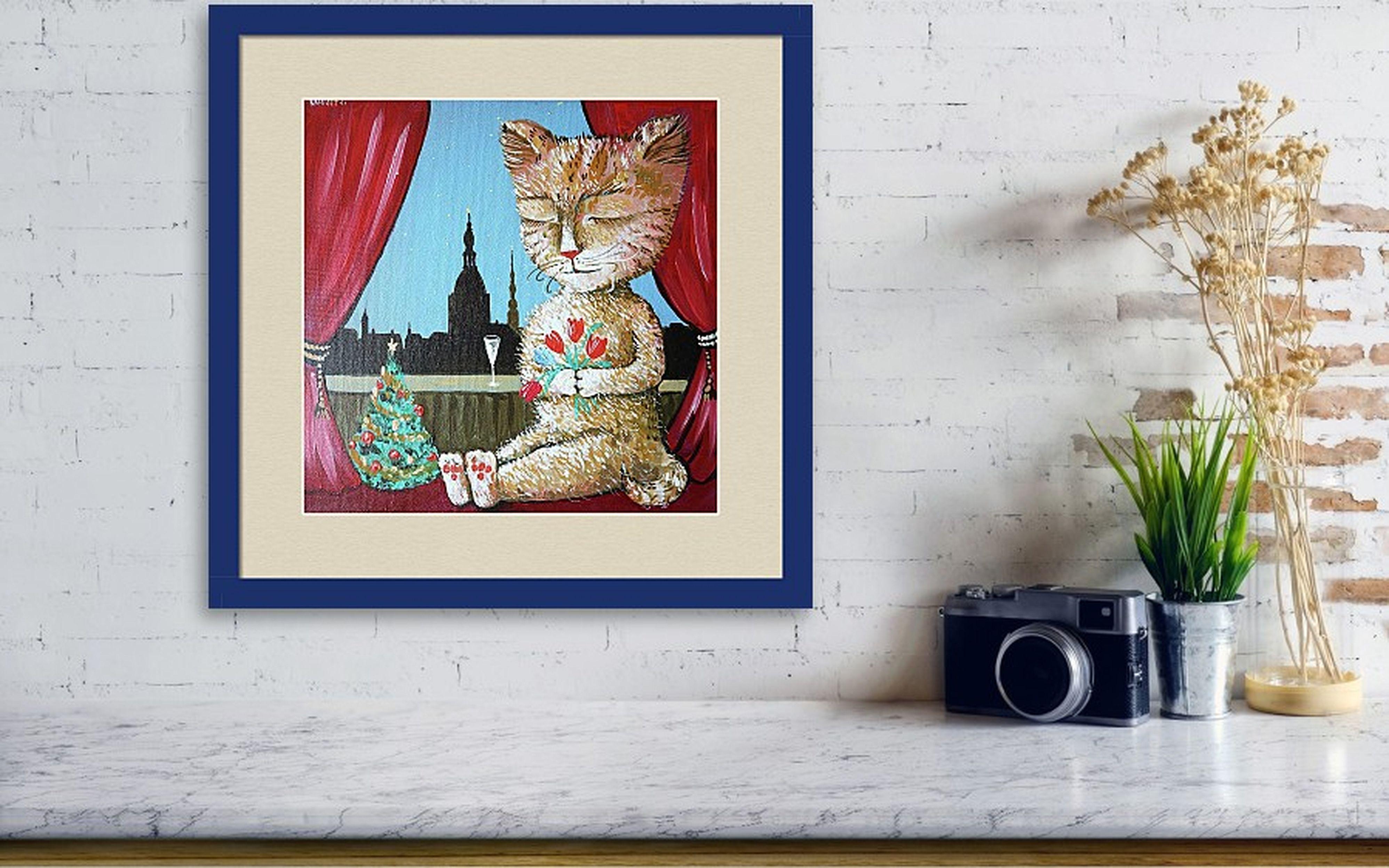 Happy New Year 2 ! - Brown Animal Painting by RAKHMET REDZHEPOV (RAMZI)