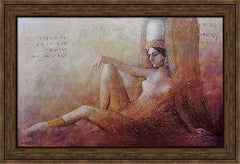 „Heat“: (Serie „Oriental Nudes“), Leinwand, Öl, Acryl, 50 × 80 cm.