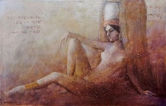 „Heat“: (Serie „Oriental Nudes“), Leinwand, Öl, Acryl, 50 × 80 cm.