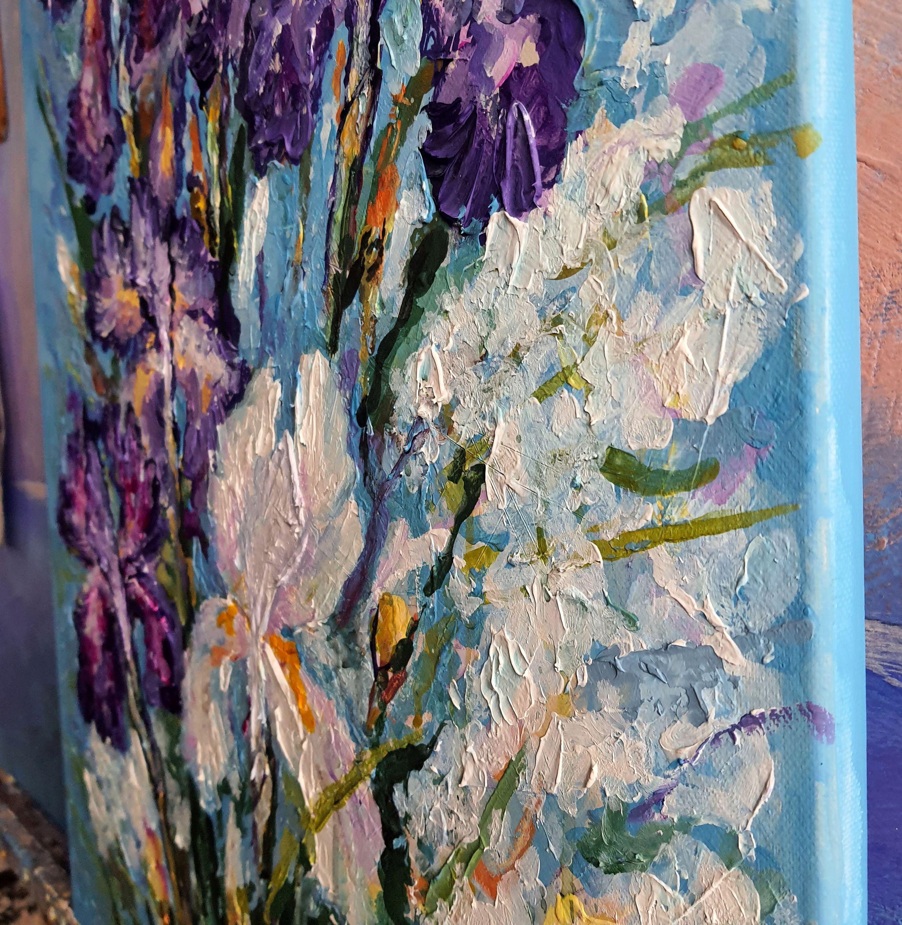 IRISES 2 - Expressionist Painting by RAKHMET REDZHEPOV (RAMZI)