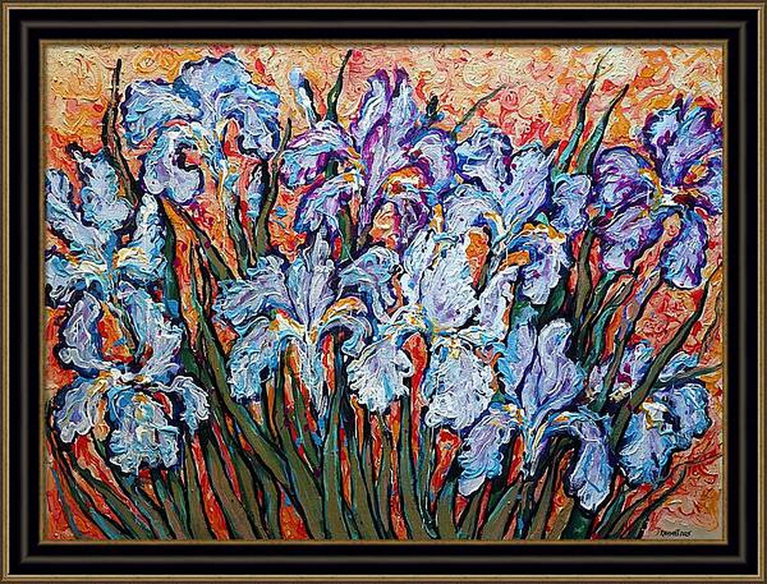 Irises on Gold For Sale 10