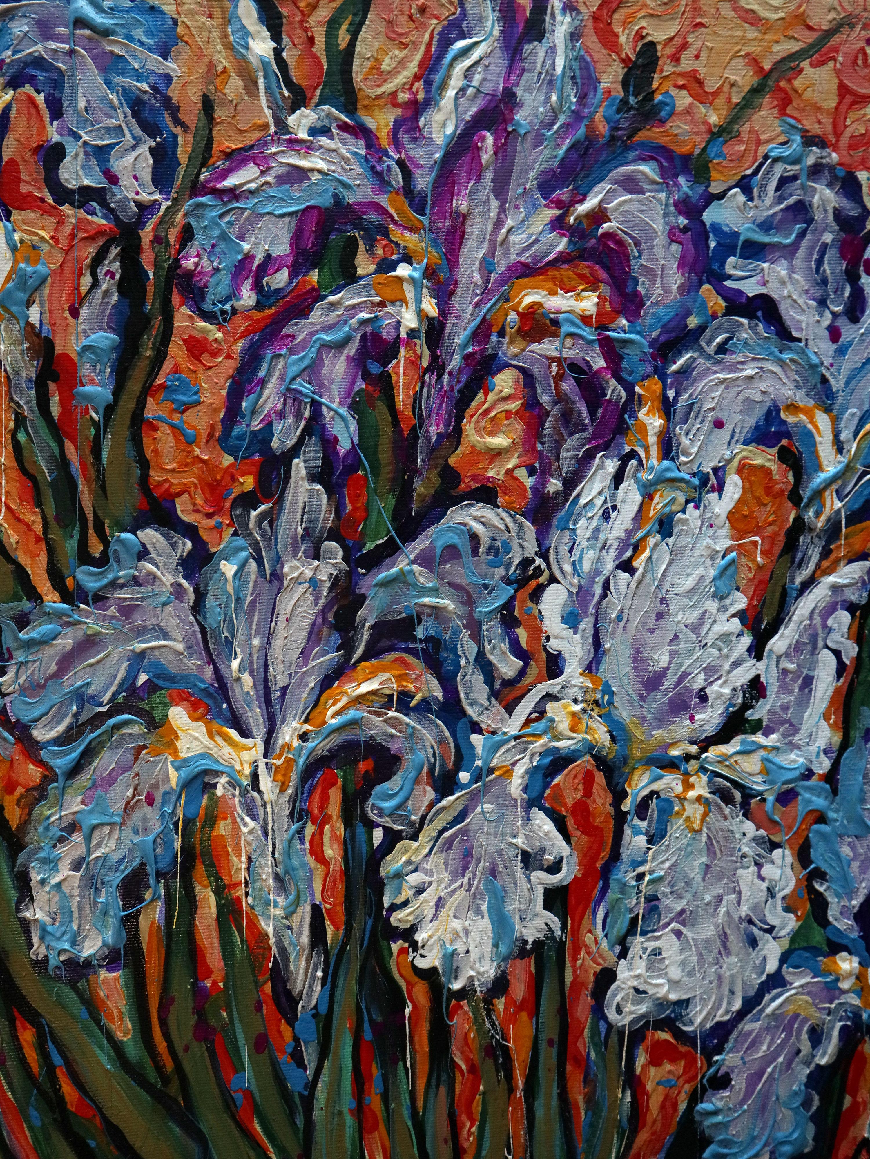 Irises on Gold For Sale 2