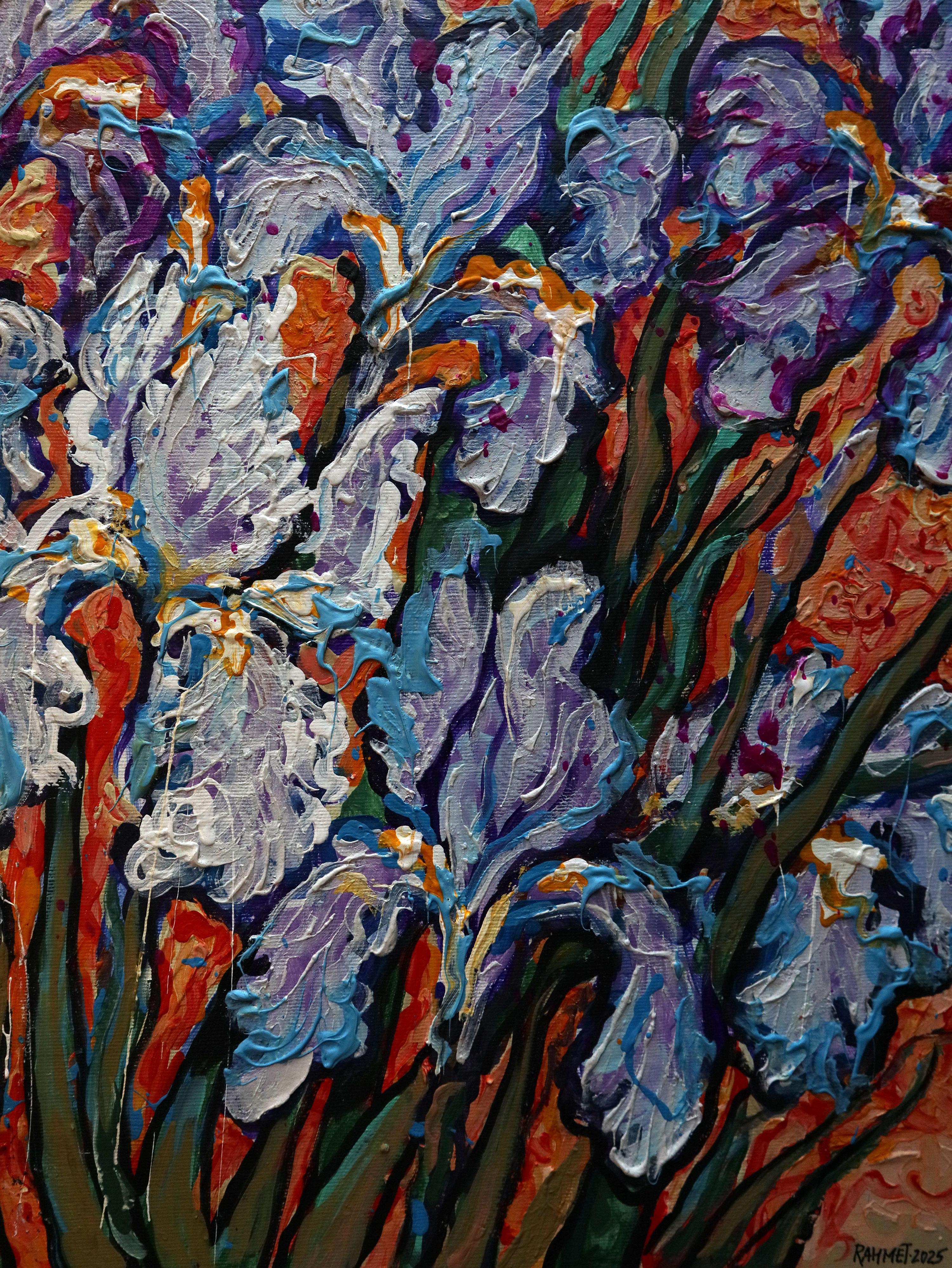 Irises on Gold For Sale 3