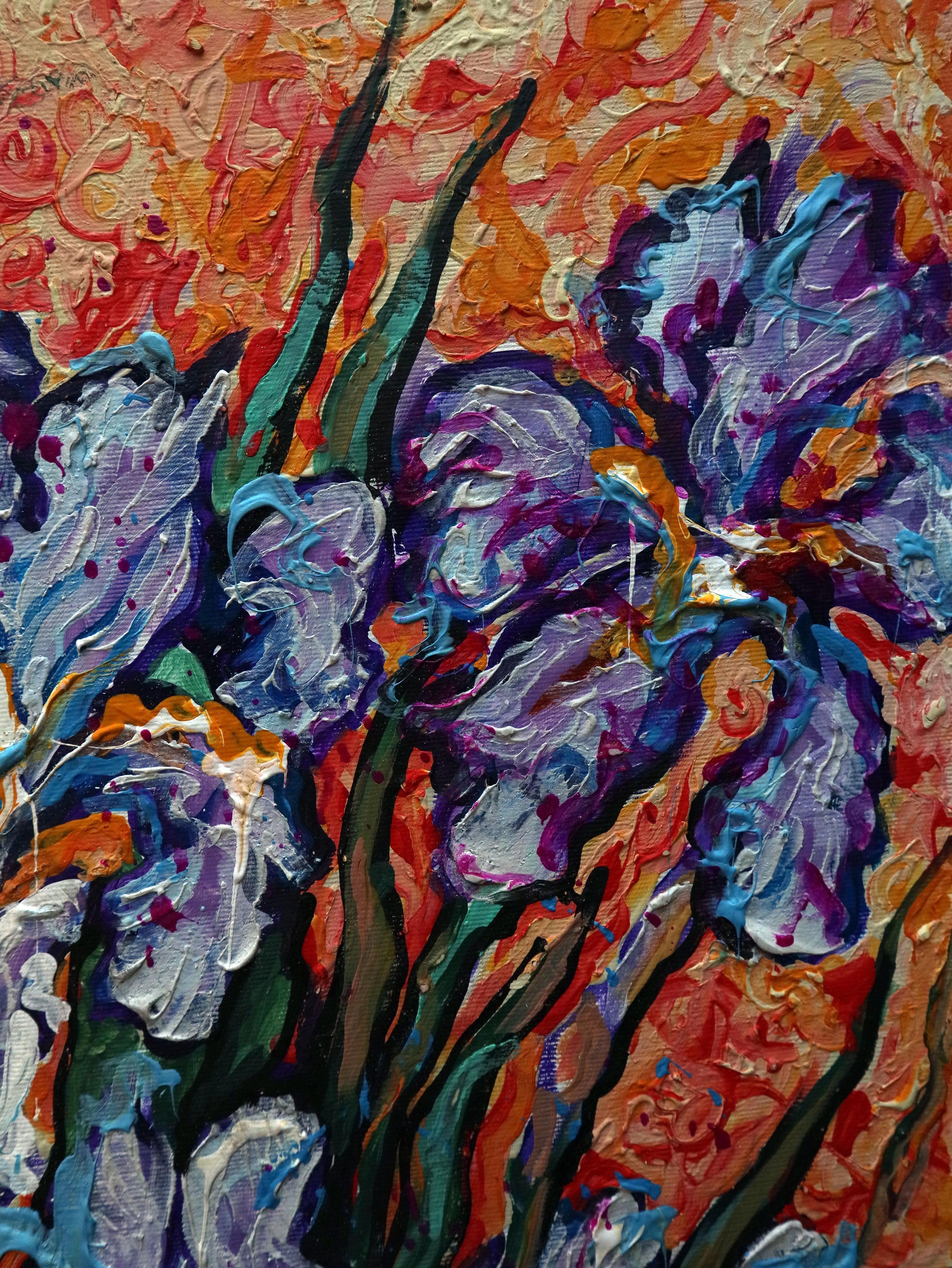 Irises on Gold For Sale 4