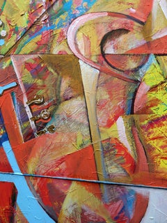 JAZZ: Abstrakte Malerei in Öl und Acryl, 100x120 cm