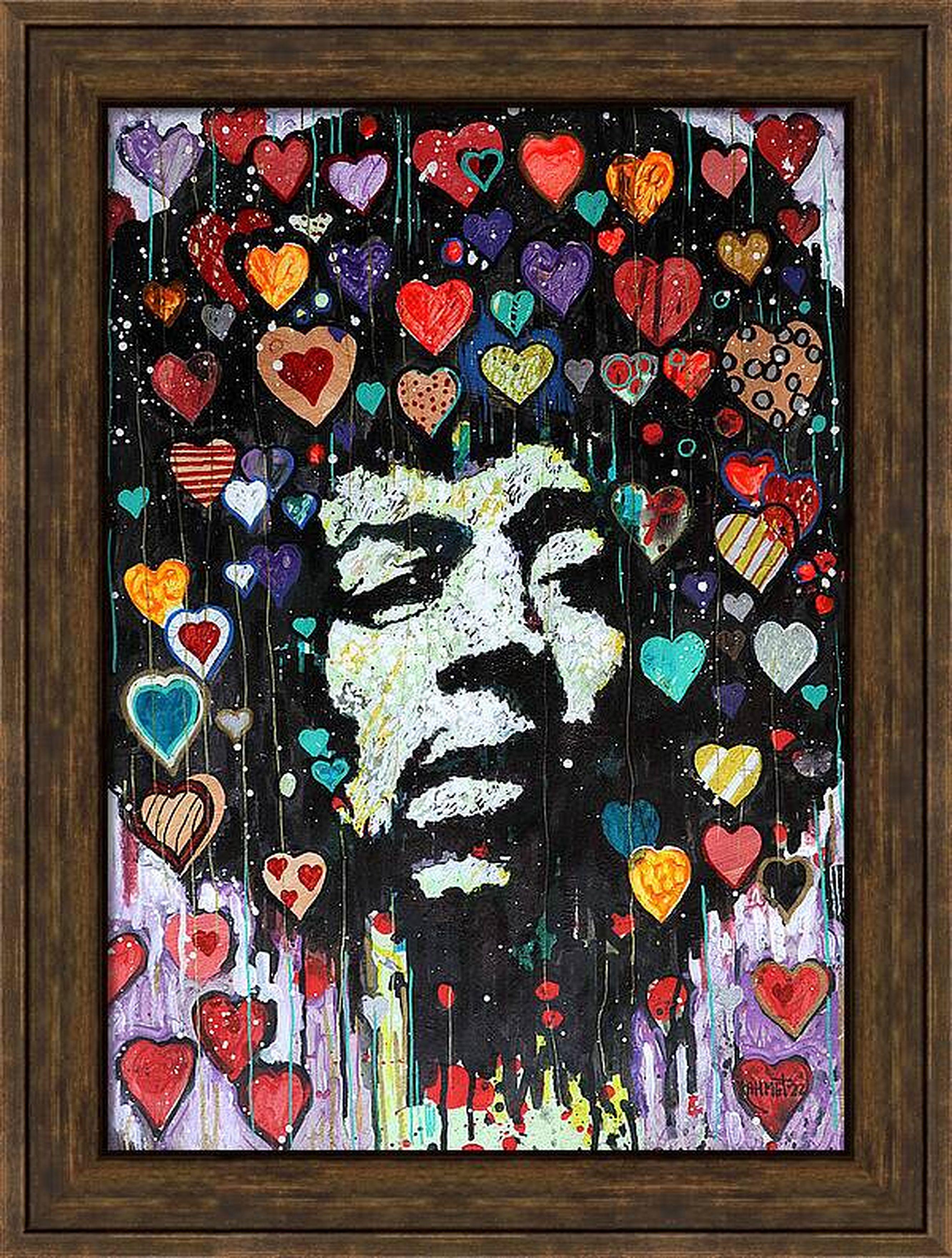 Jimi Hendrix. dipinto originale - Portrait Painting Nero di RAKHMET REDZHEPOV (RAMZI)