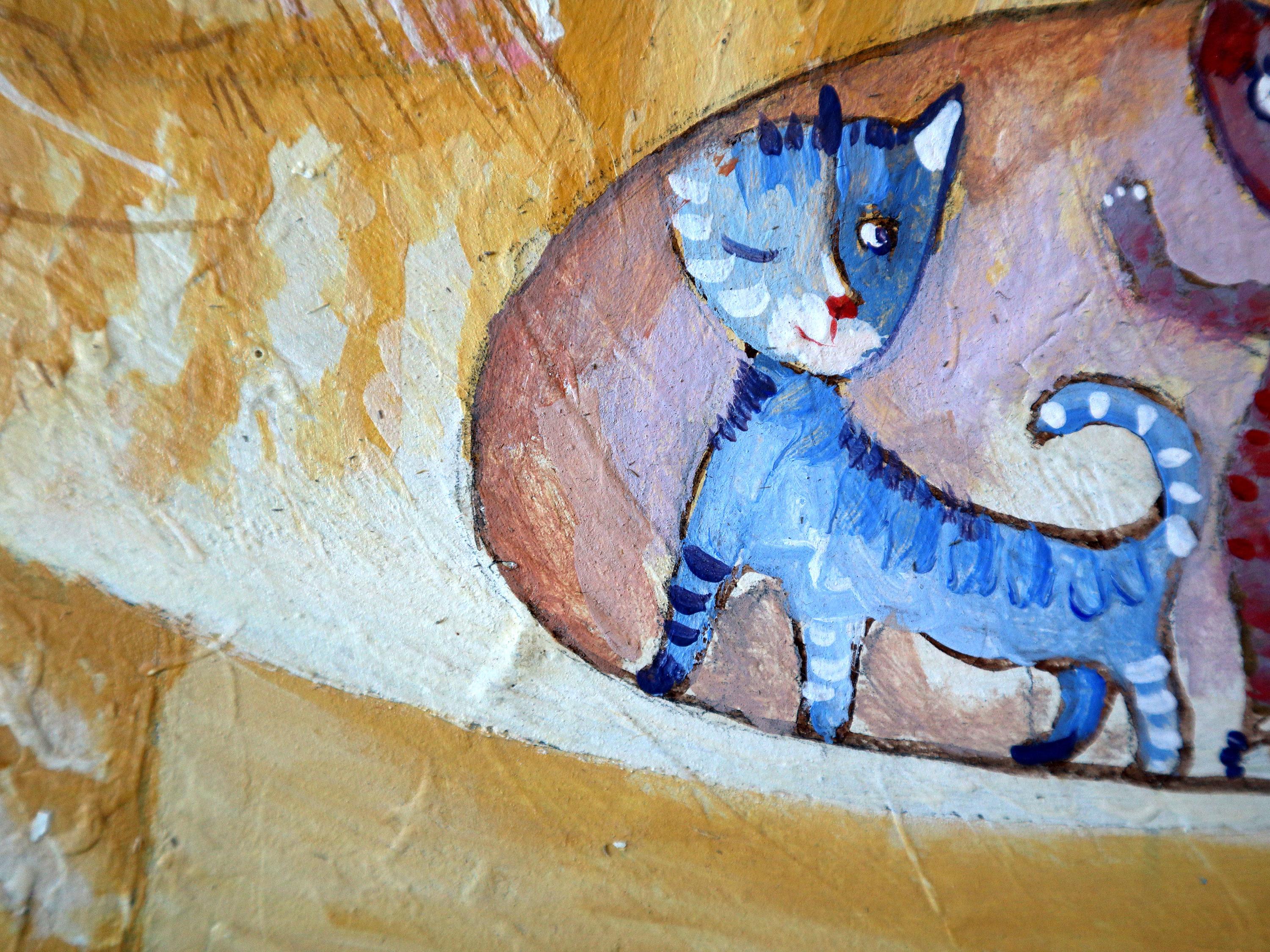GIOIA. Quadro originale di gatti in vendita 5