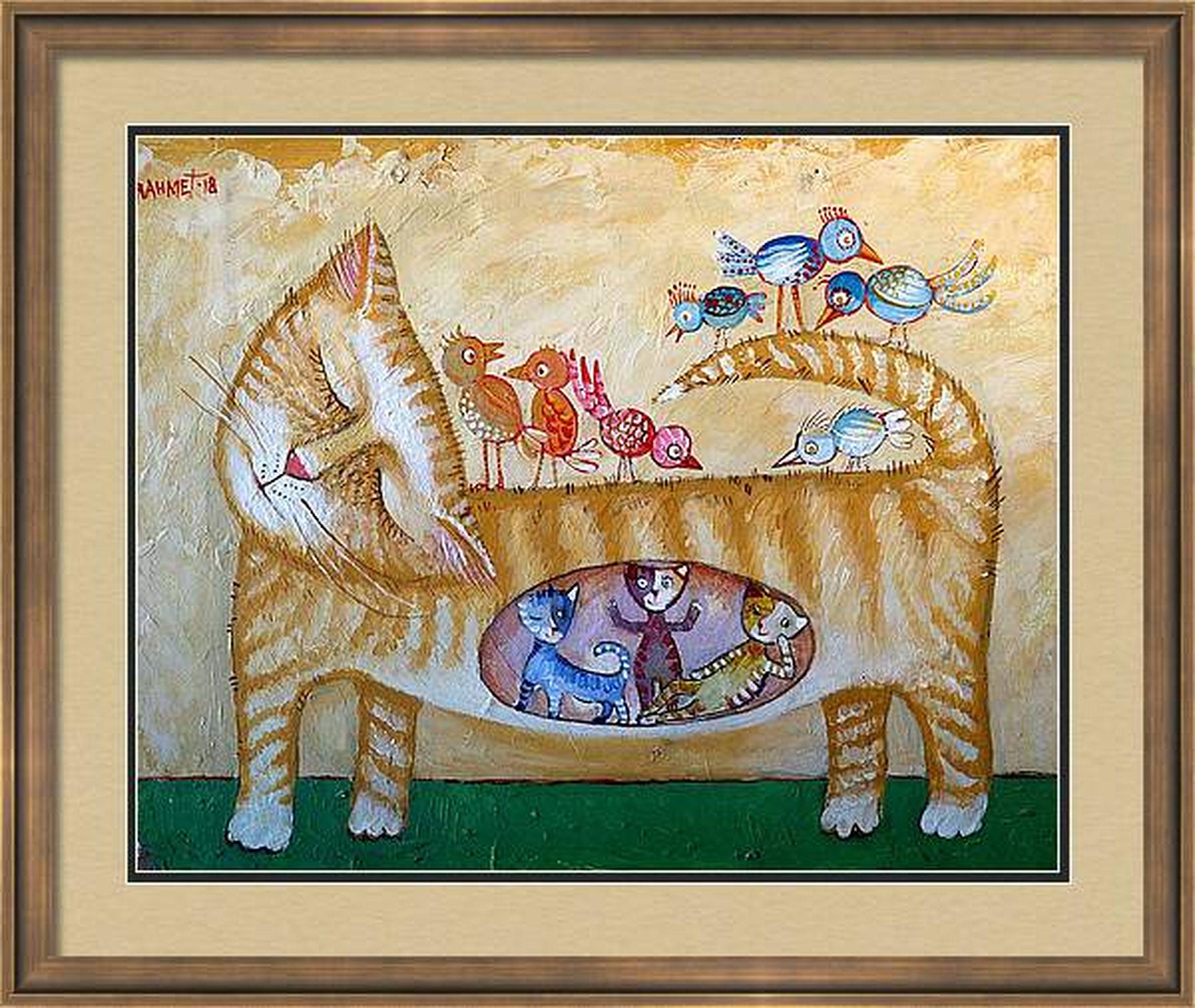 GIOIA. Quadro originale di gatti in vendita 9
