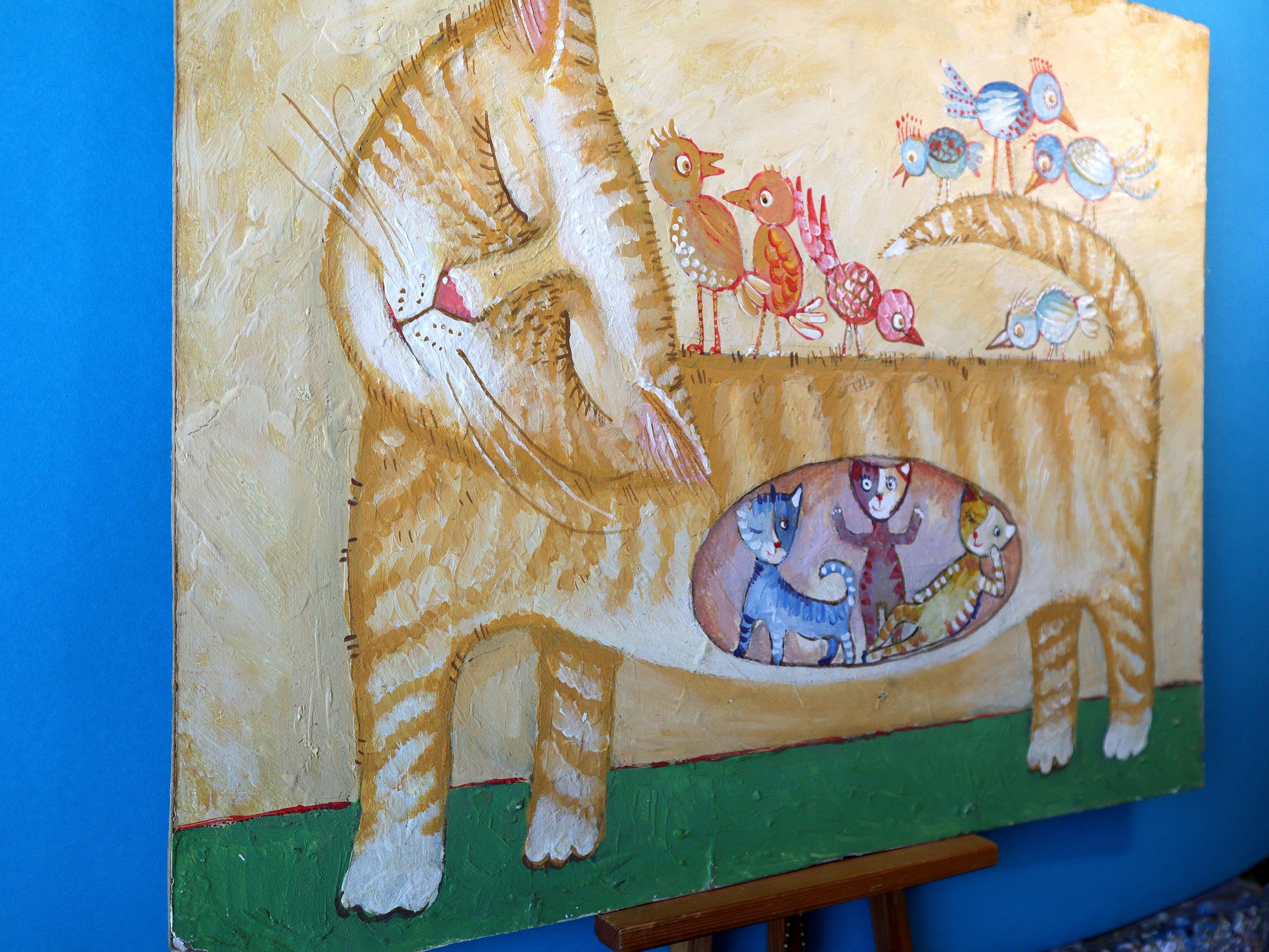 GIOIA. Quadro originale di gatti - Painting Espressionista di RAKHMET REDZHEPOV (RAMZI)