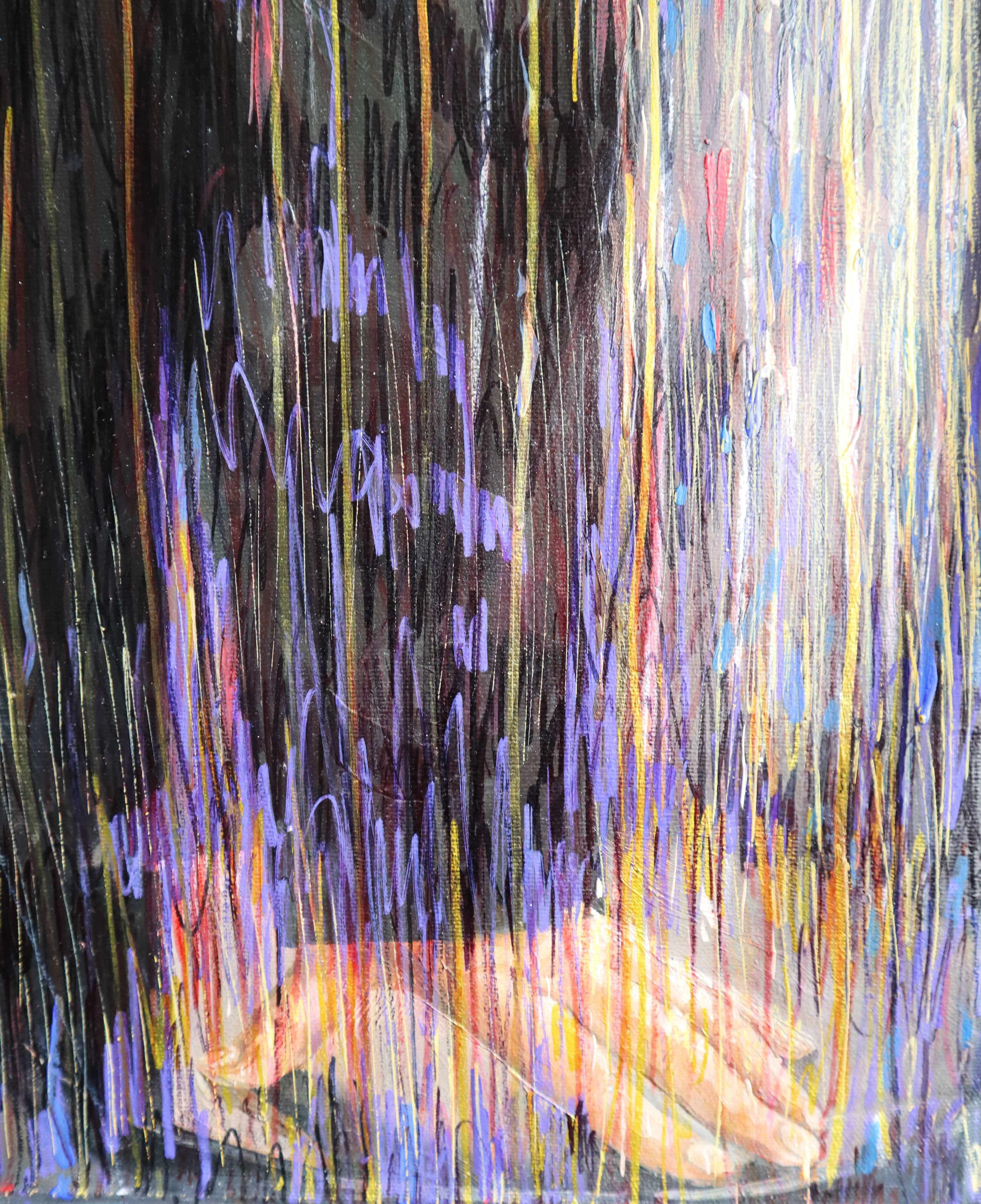 In diesem Kunstwerk habe ich meine Seele in eine Mischung aus Expressionismus, Impressionismus und Realismus in Acryl und Öl gesteckt. Die energischen Pinselstriche und die lebendige Farbpalette vermitteln ein Gefühl von Komplexität und Tiefe und
