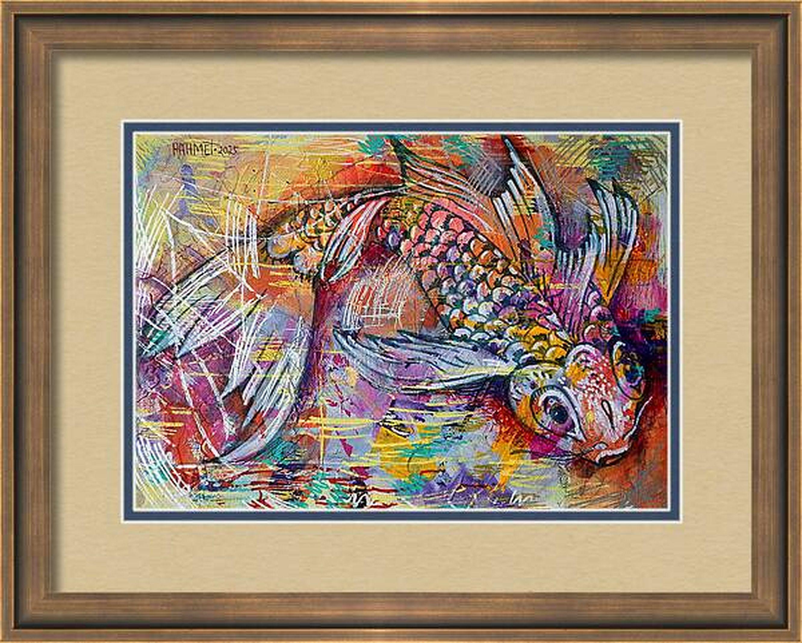 KOI 2 - Expressionist Painting by RAKHMET REDZHEPOV (RAMZI)